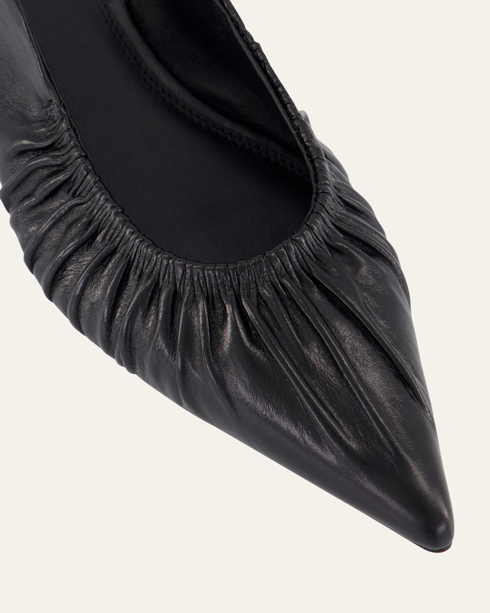 ADALINE DRESS FLATS BLACK LEATHER Jo Mercer