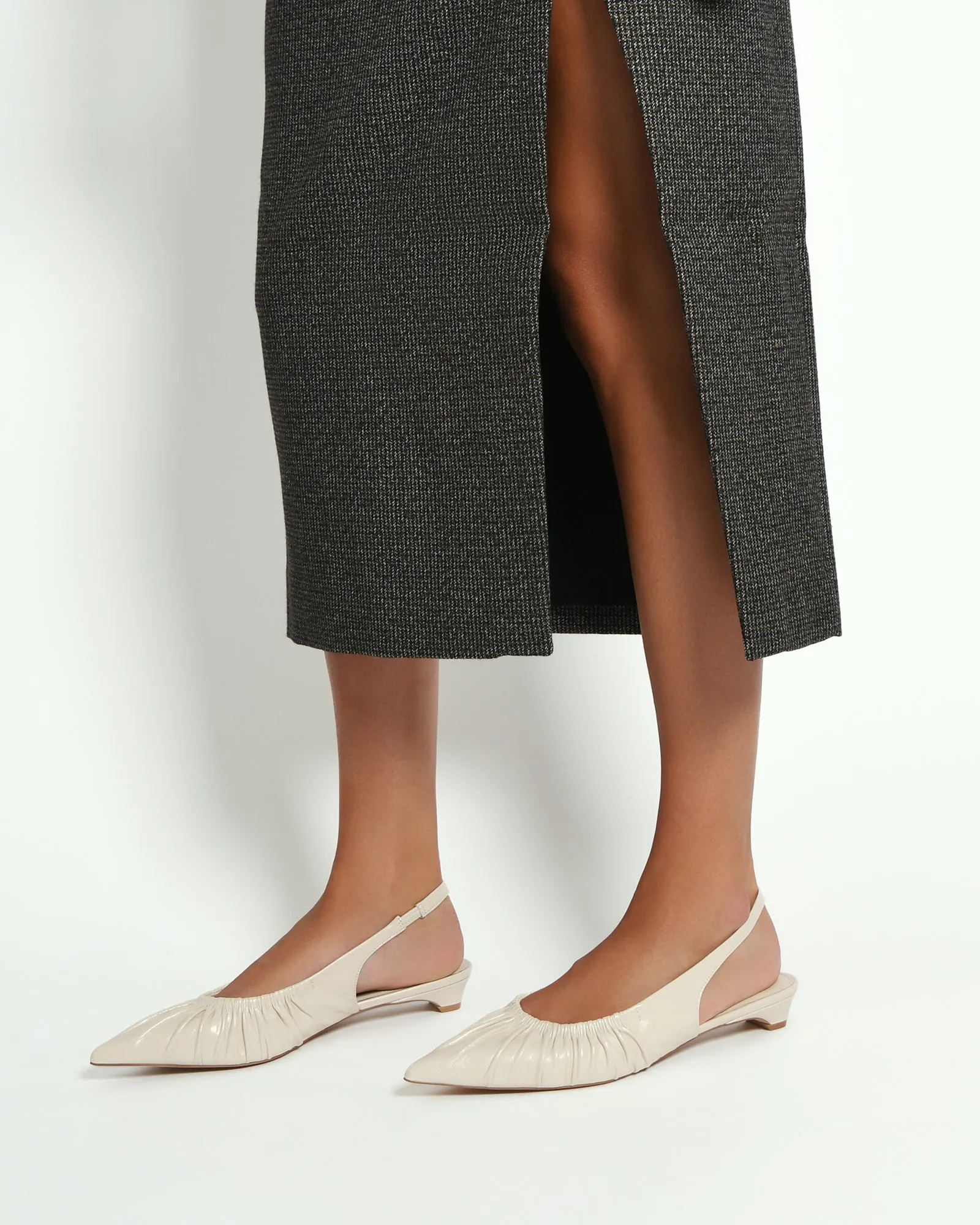ADALINE DRESS FLATS OFF WHITE LEATHER Jo Mercer
