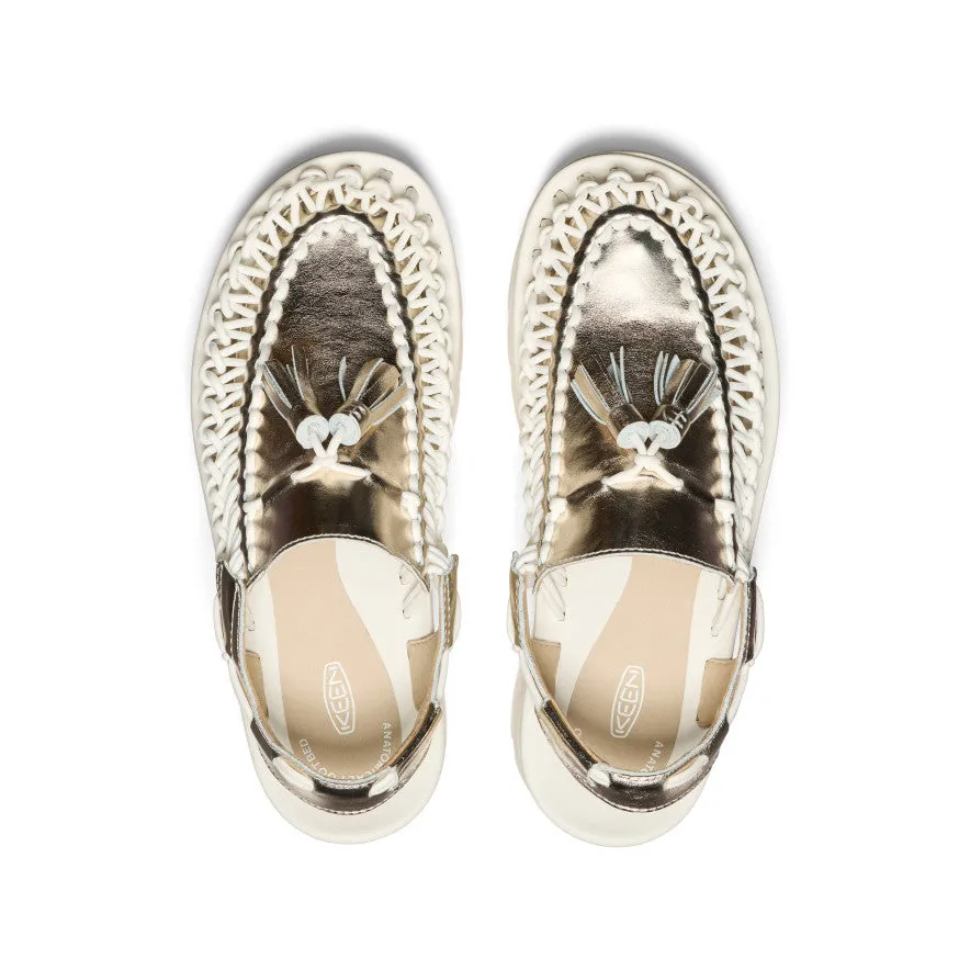 All Gender UNEEK PLT Tassel Sneaker  |  Champagne Gold/Star White KEEN