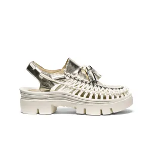 All Gender UNEEK PLT Tassel Sneaker  |  Champagne Gold/Star White KEEN