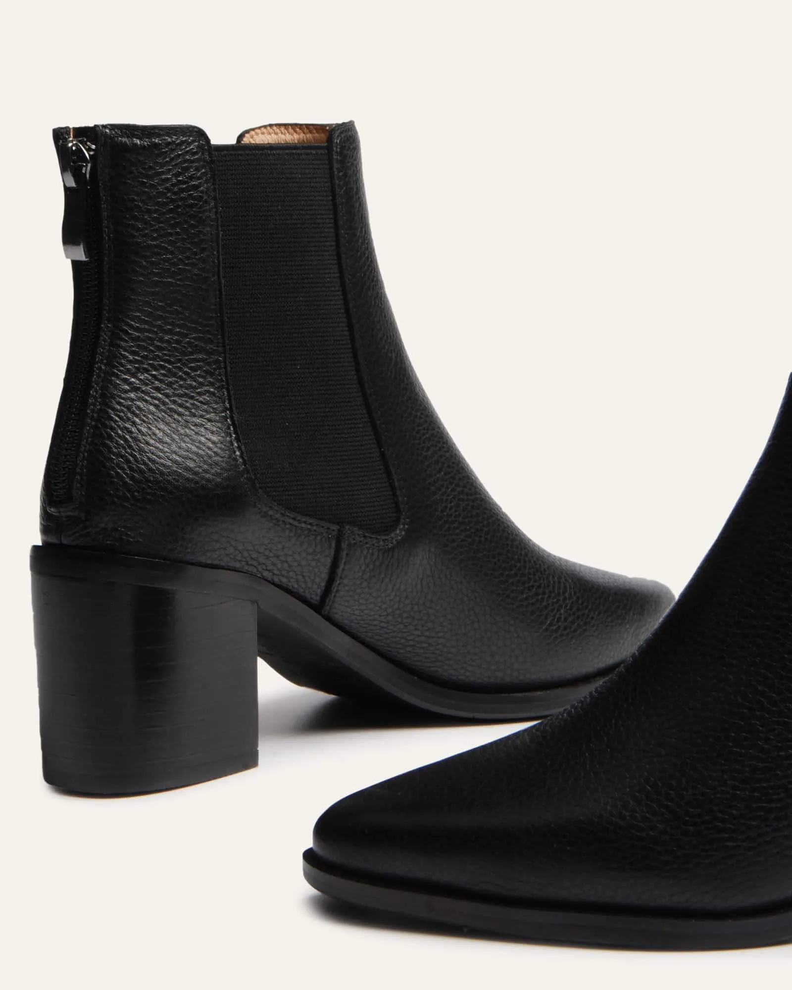 ALLURE MID ANKLE BOOTS BLACK LEATHER Jo Mercer