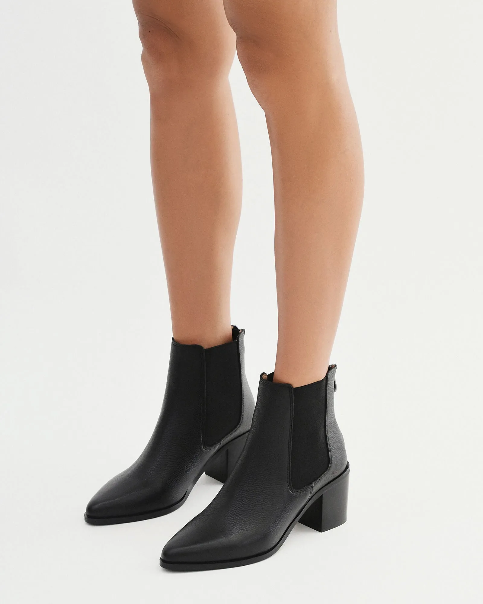 ALLURE MID ANKLE BOOTS BLACK LEATHER Jo Mercer