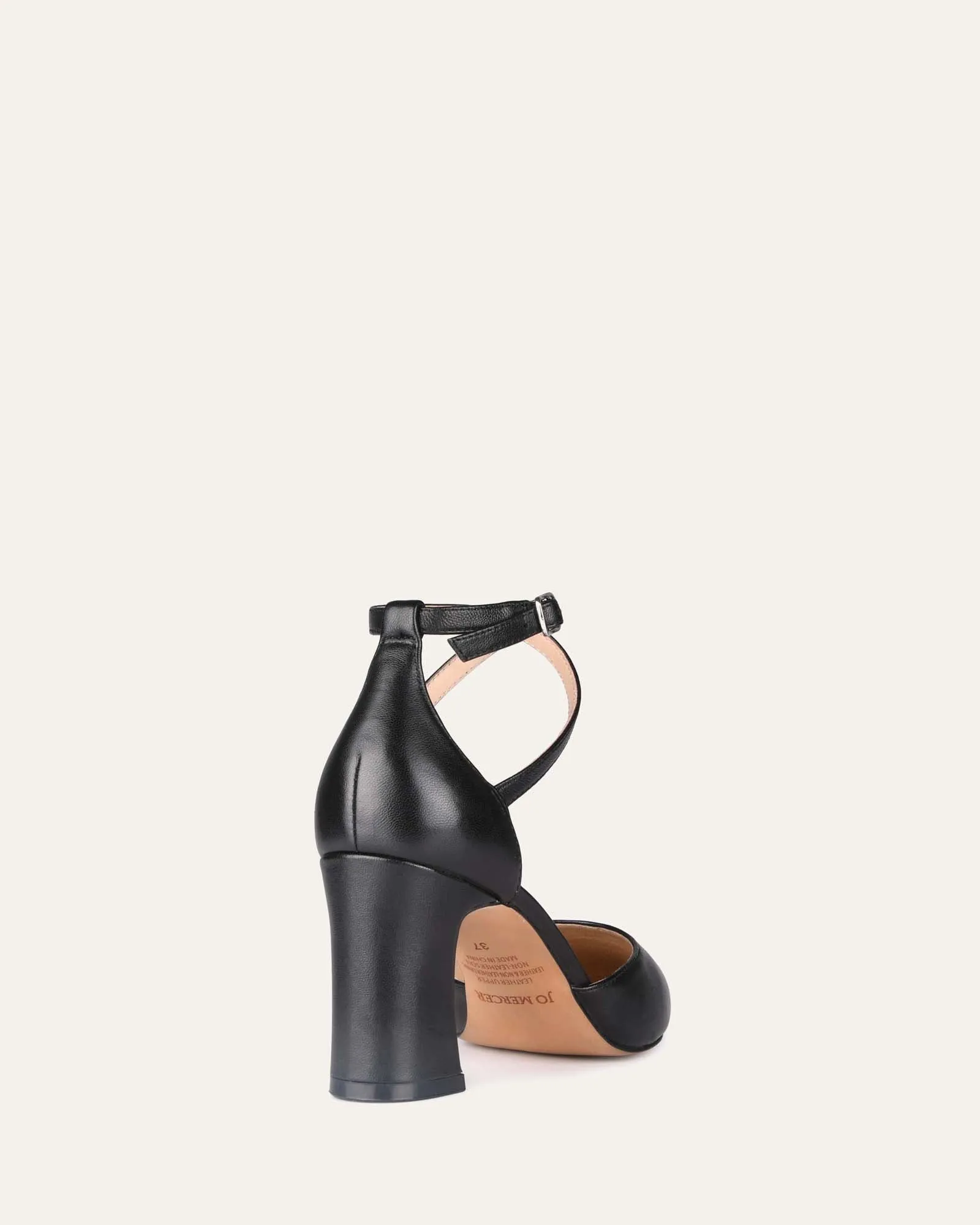 ALMA MID HEELS BLACK LEATHER Jo Mercer