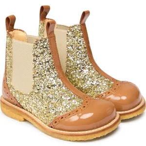 Angulus Chelsea Boots w Elastic Caramel/Champagne/Beige