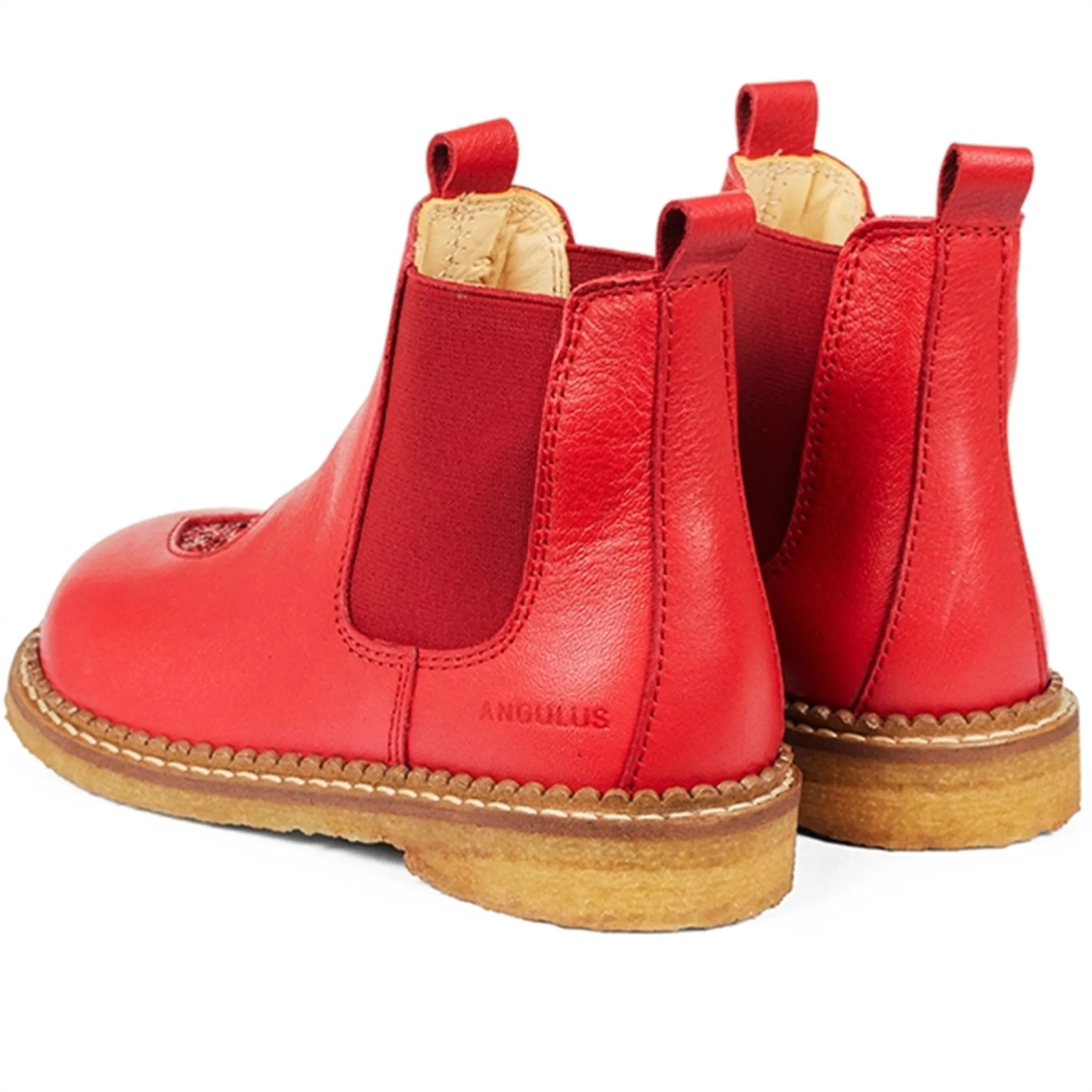 Angulus Chelsea Boots With Heart Red/Red Glitter/Red Elastic