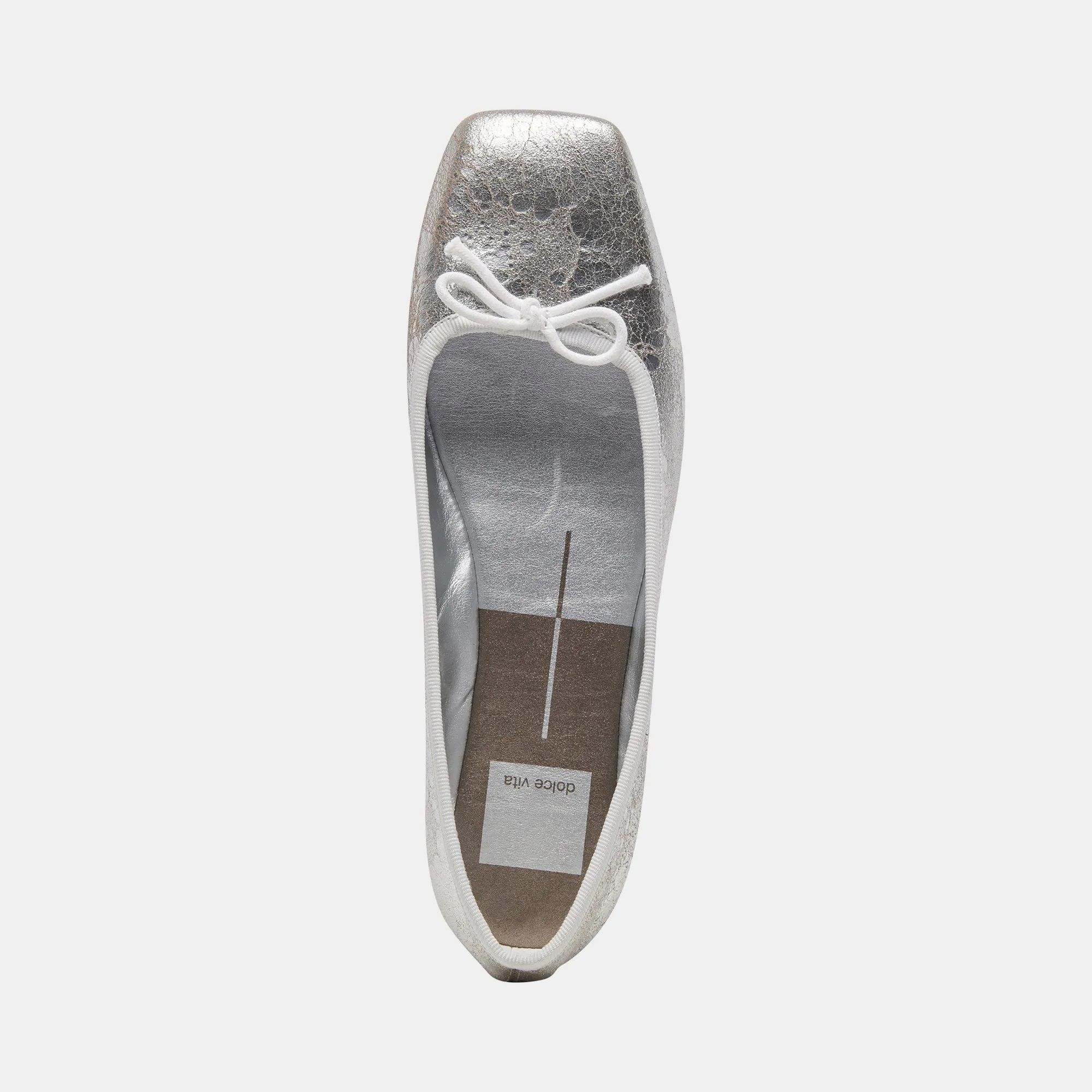 ANISA WIDE BALLET FLATS SILVER DISTRESSED LEATHER Dolce Vita