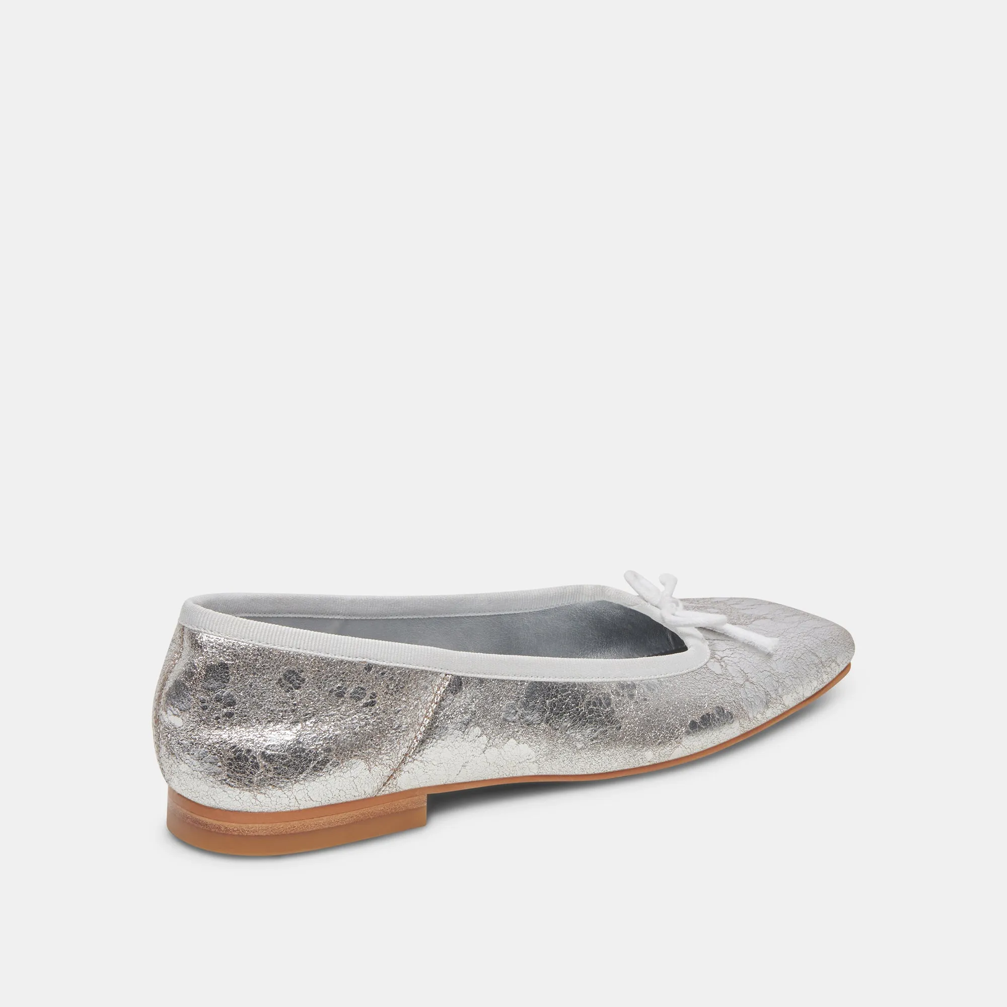 ANISA WIDE BALLET FLATS SILVER DISTRESSED LEATHER Dolce Vita
