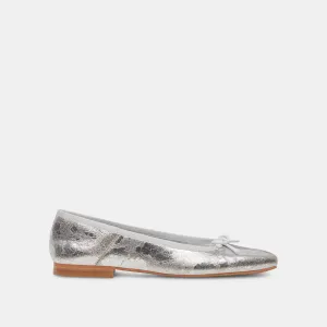 ANISA WIDE BALLET FLATS SILVER DISTRESSED LEATHER Dolce Vita
