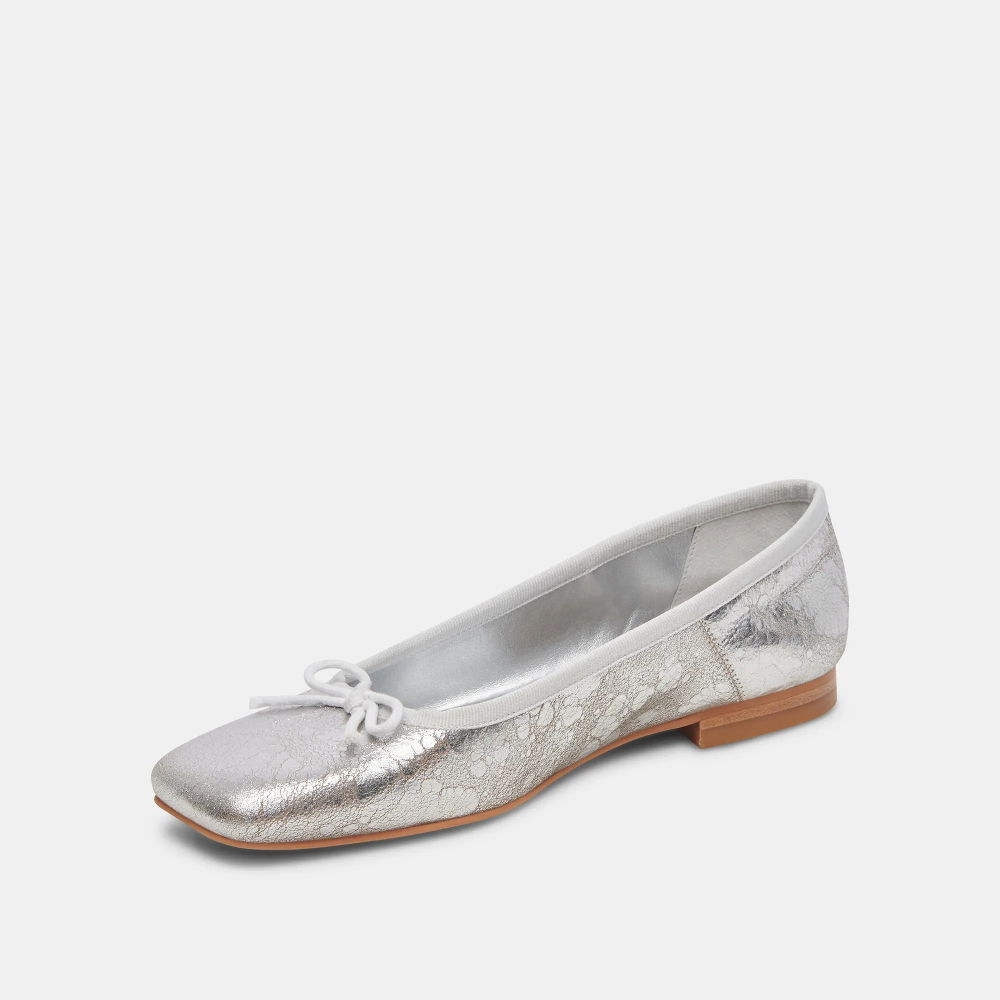 ANISA WIDE BALLET FLATS SILVER DISTRESSED LEATHER Dolce Vita