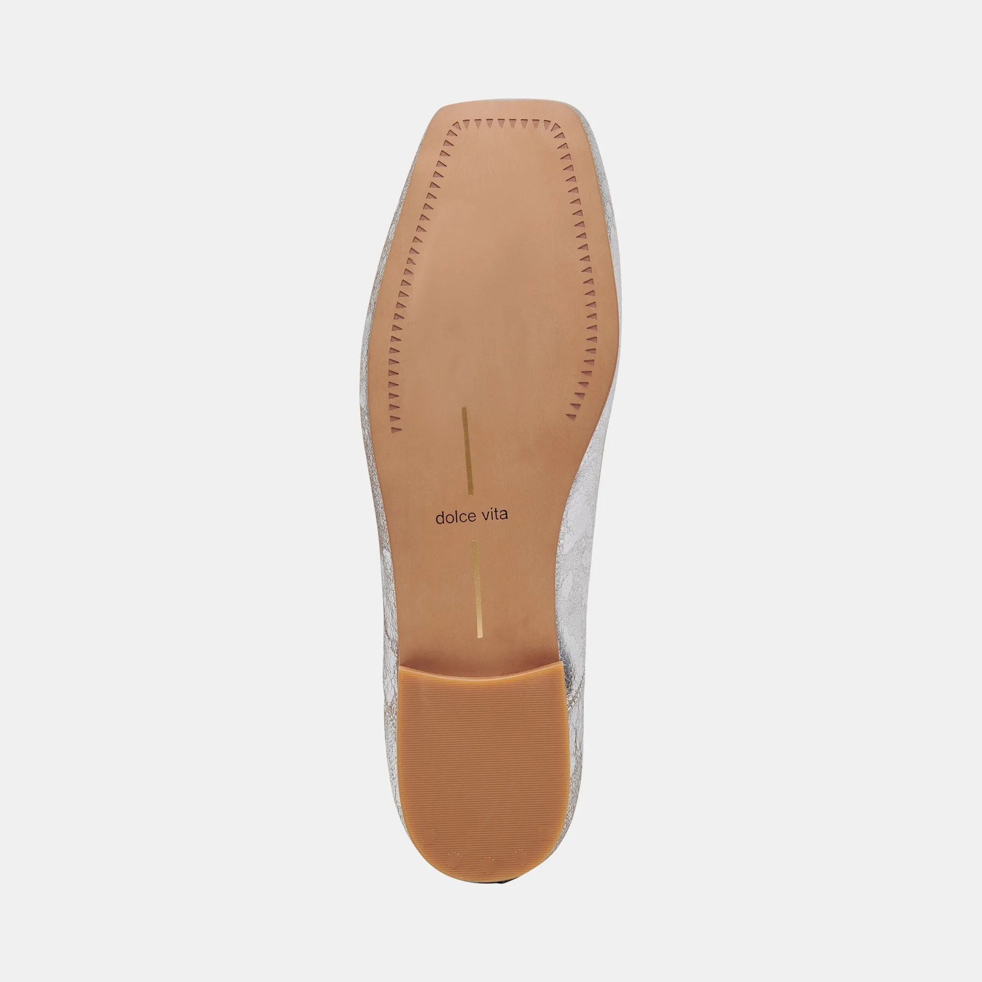 ANISA WIDE BALLET FLATS SILVER DISTRESSED LEATHER Dolce Vita