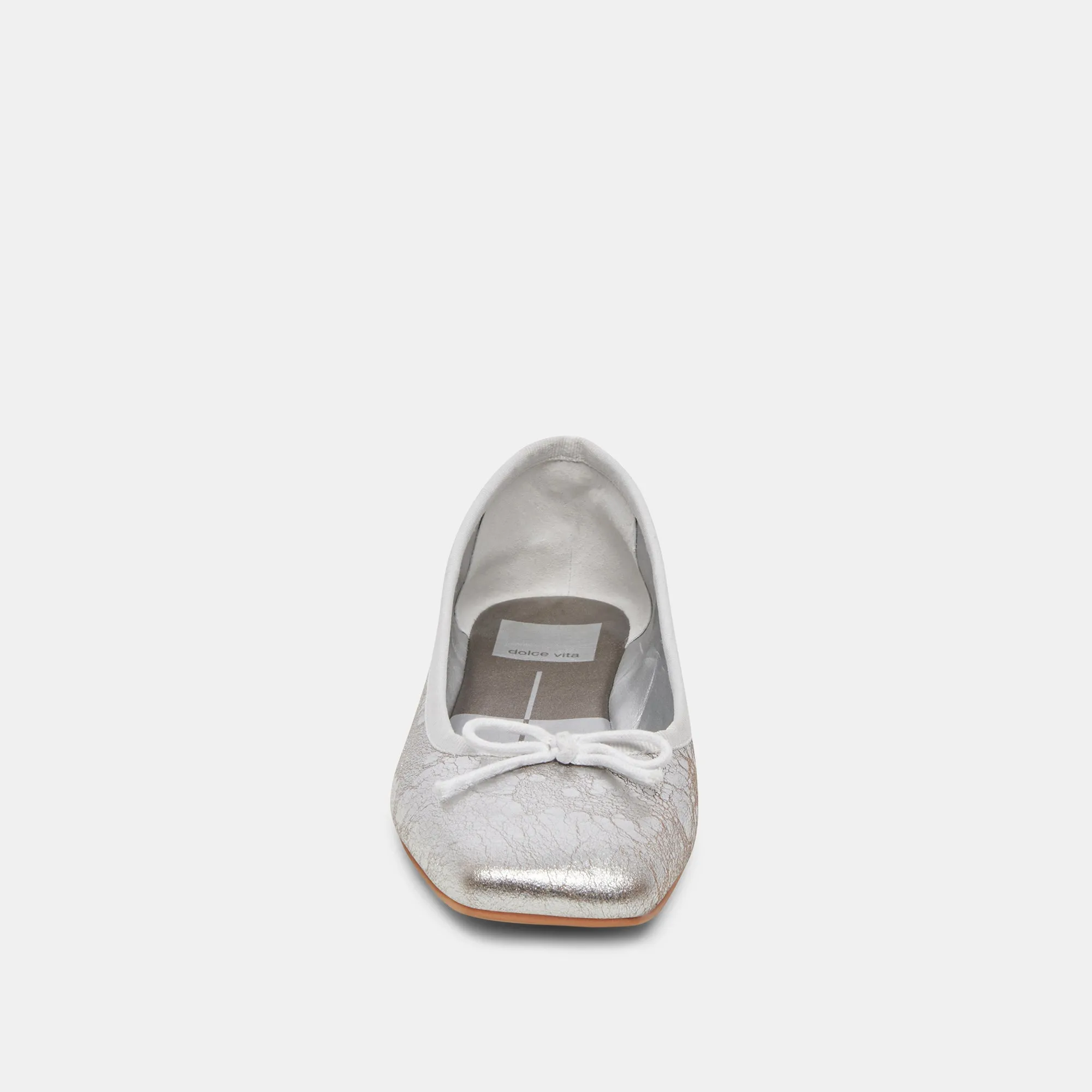 ANISA WIDE BALLET FLATS SILVER DISTRESSED LEATHER Dolce Vita