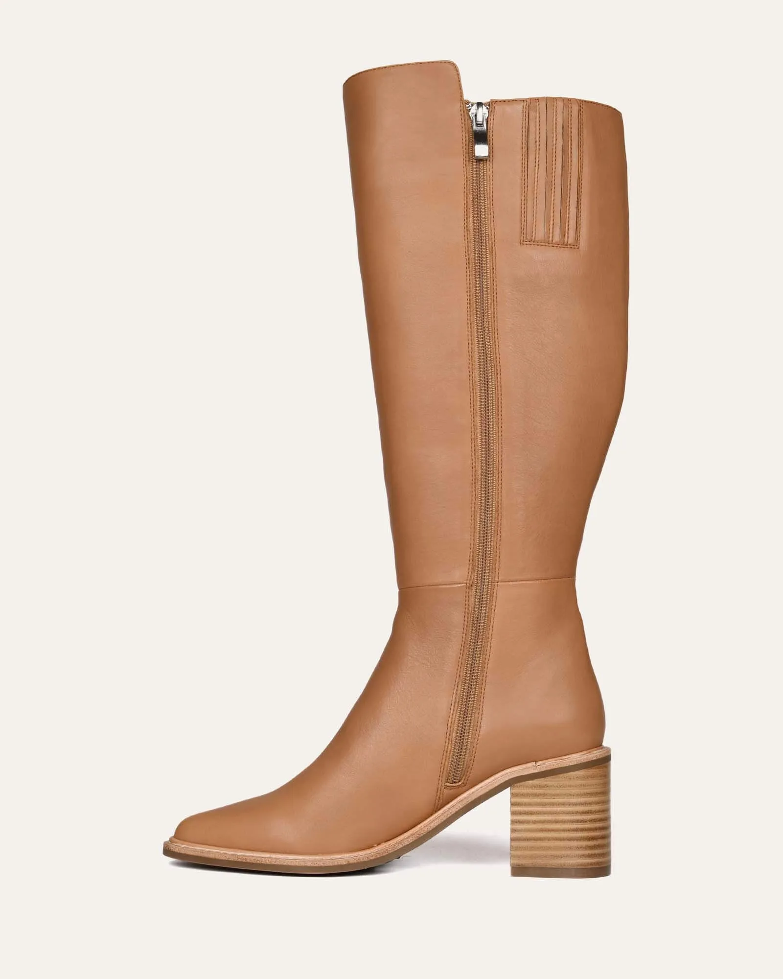 ANISSA KNEE BOOTS BEIGE LEATHER Jo Mercer