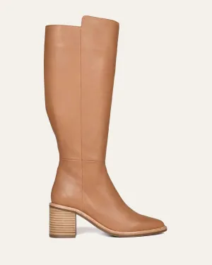 ANISSA KNEE BOOTS BEIGE LEATHER Jo Mercer