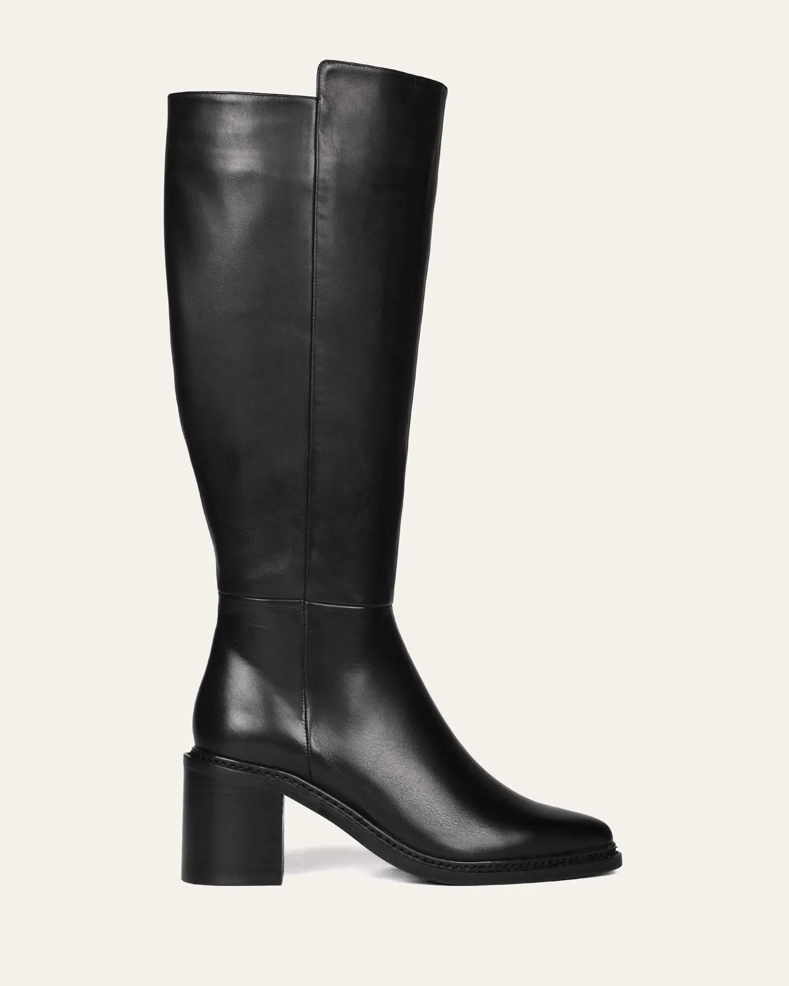 ANISSA KNEE BOOTS BLACK LEATHER Jo Mercer