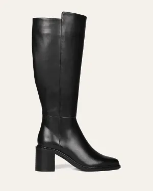 ANISSA KNEE BOOTS BLACK LEATHER Jo Mercer