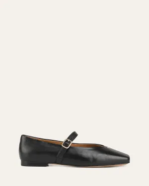 APRIL CASUAL FLATS BLACK LEATHER Jo Mercer