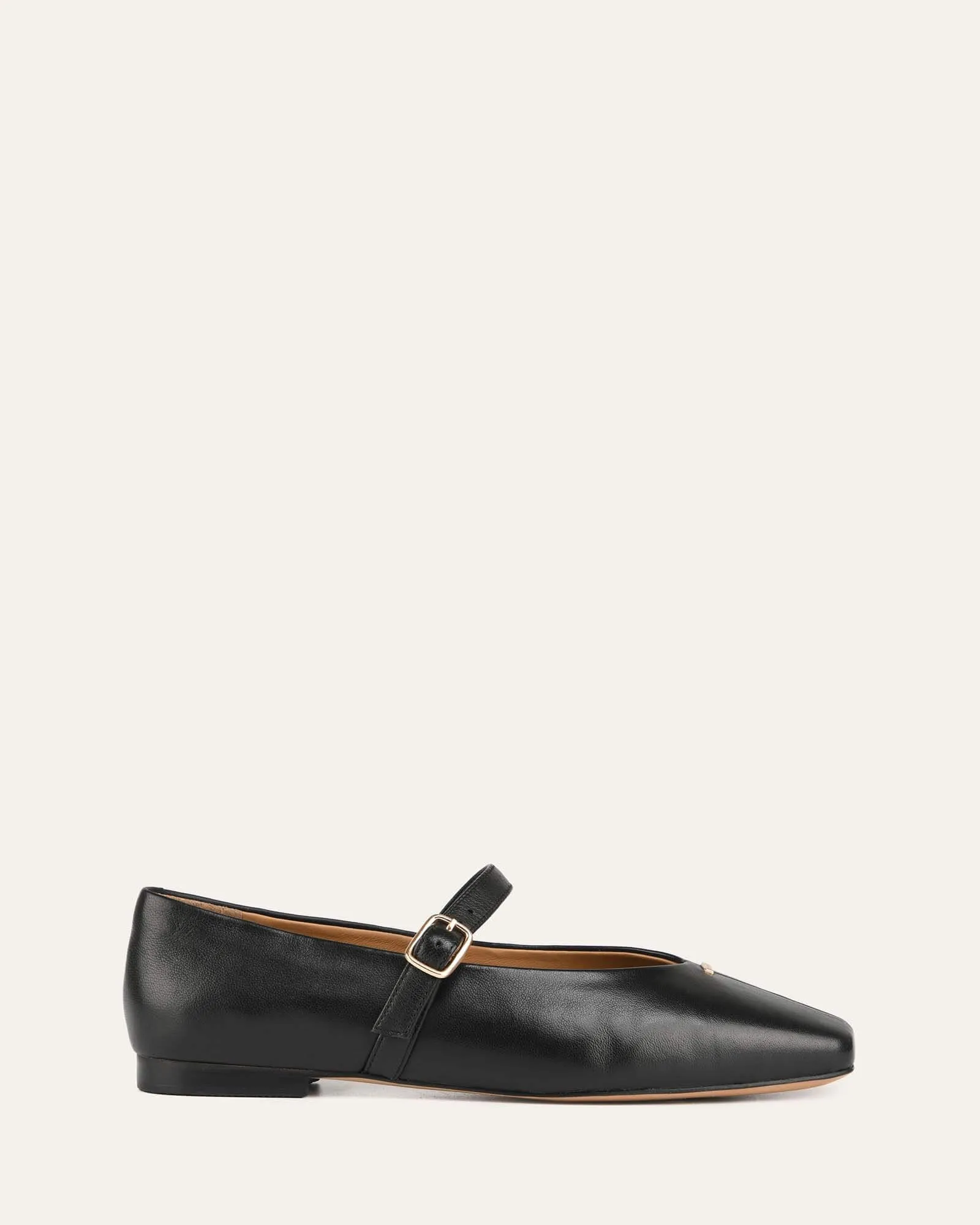 APRIL CASUAL FLATS BLACK LEATHER Jo Mercer