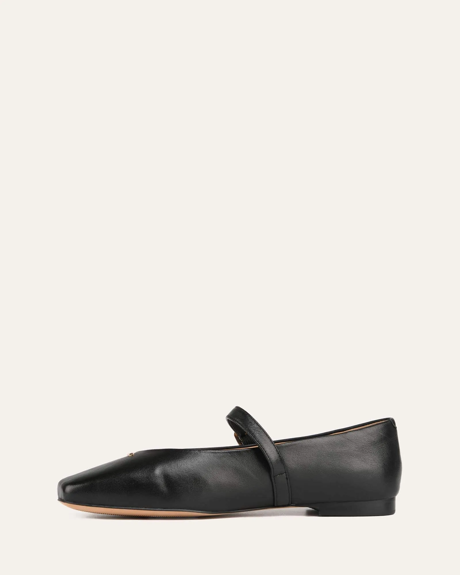 APRIL CASUAL FLATS BLACK LEATHER Jo Mercer