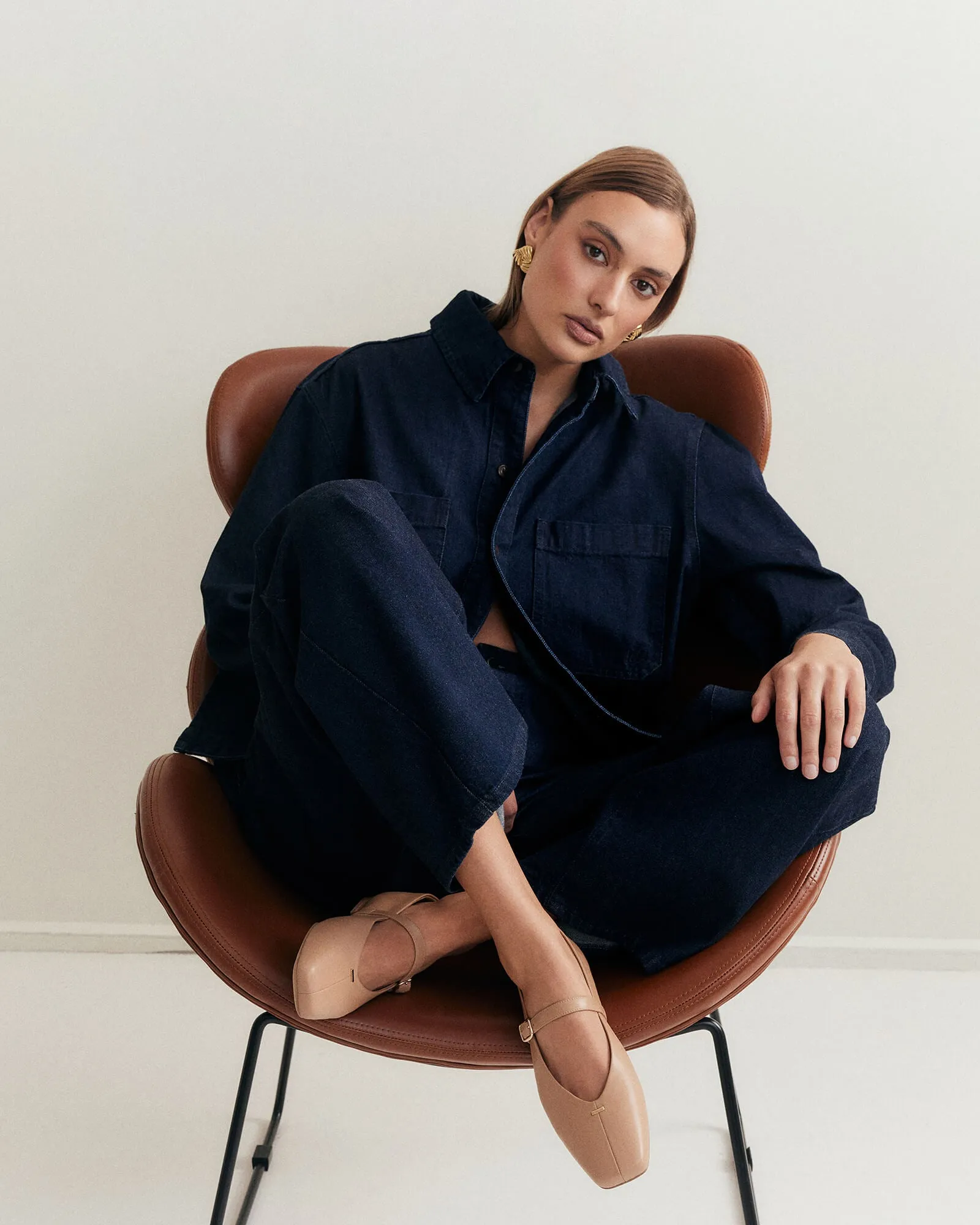APRIL CASUAL FLATS TAN LEATHER Jo Mercer