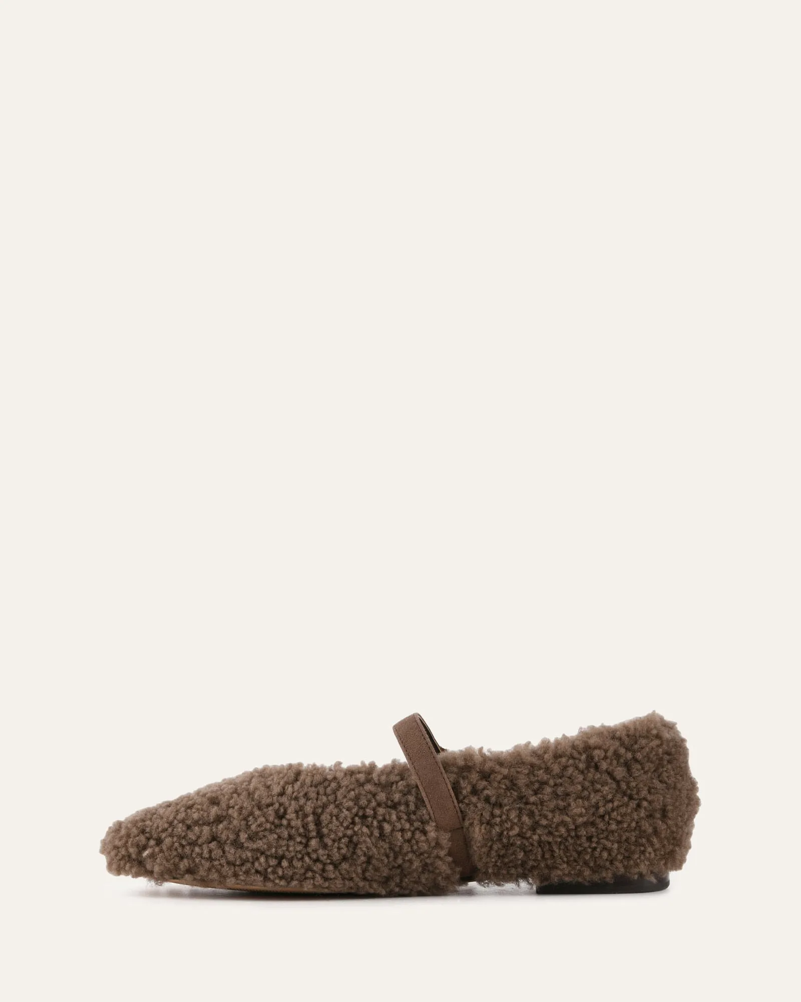 APRIL CASUAL FLATS TAUPE SHEARLING Jo Mercer