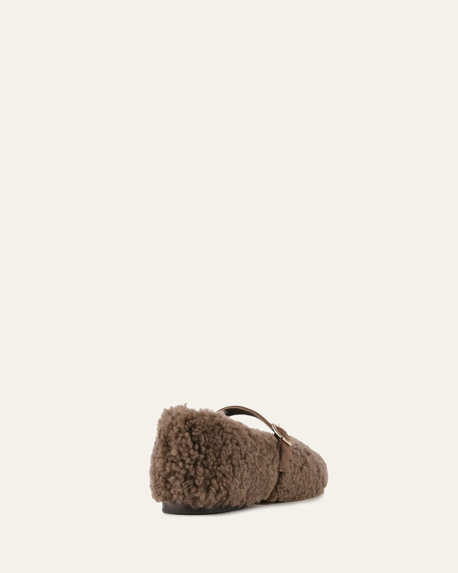 APRIL CASUAL FLATS TAUPE SHEARLING Jo Mercer