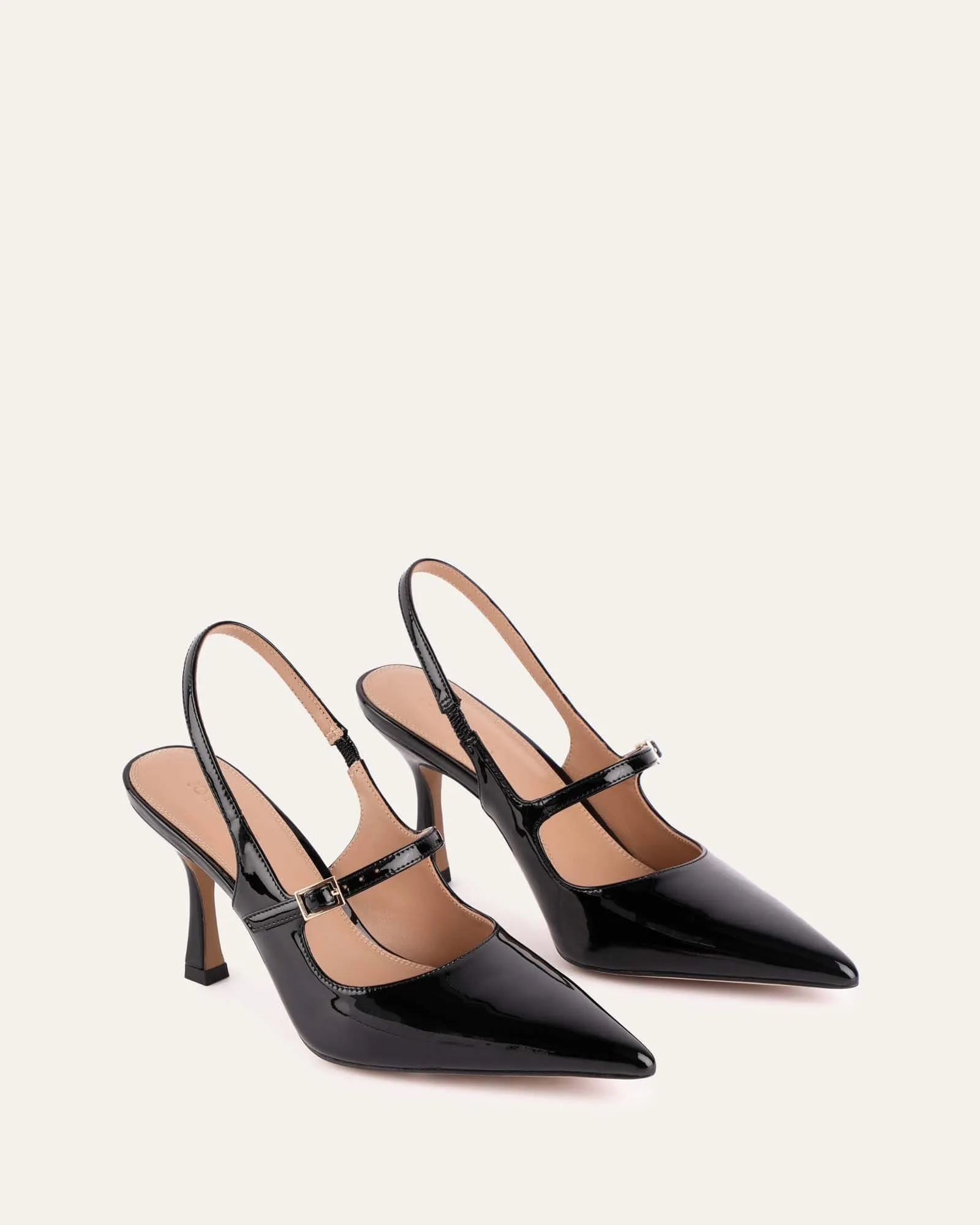 ARCHER HIGH HEELS BLACK PATENT Jo Mercer