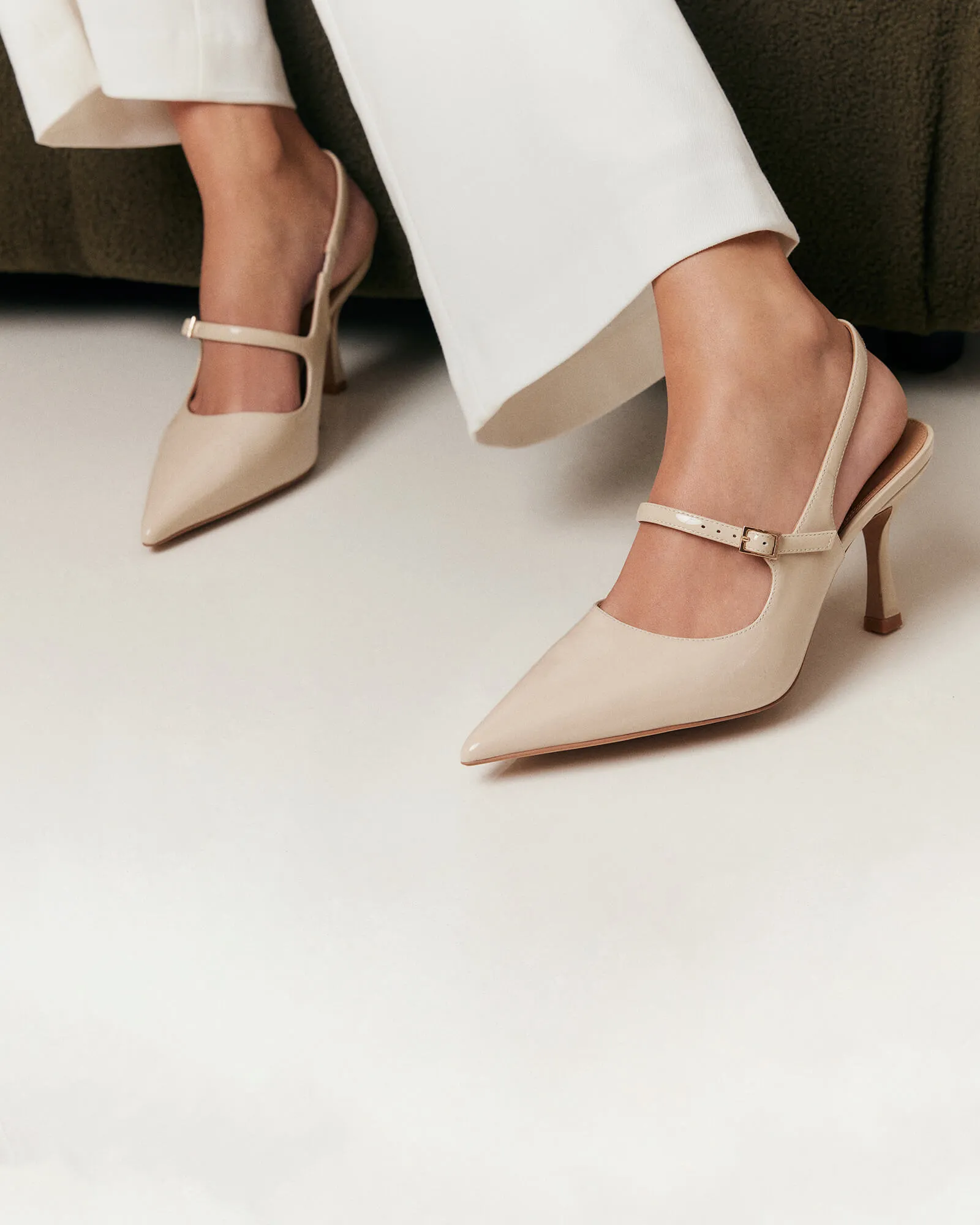 ARCHER HIGH HEELS SAND PATENT Jo Mercer