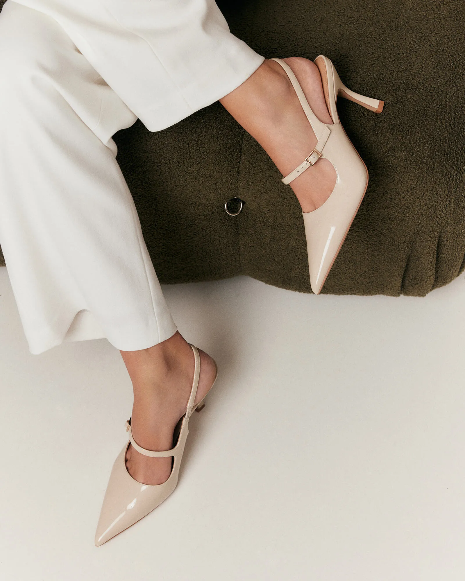 ARCHER HIGH HEELS SAND PATENT Jo Mercer