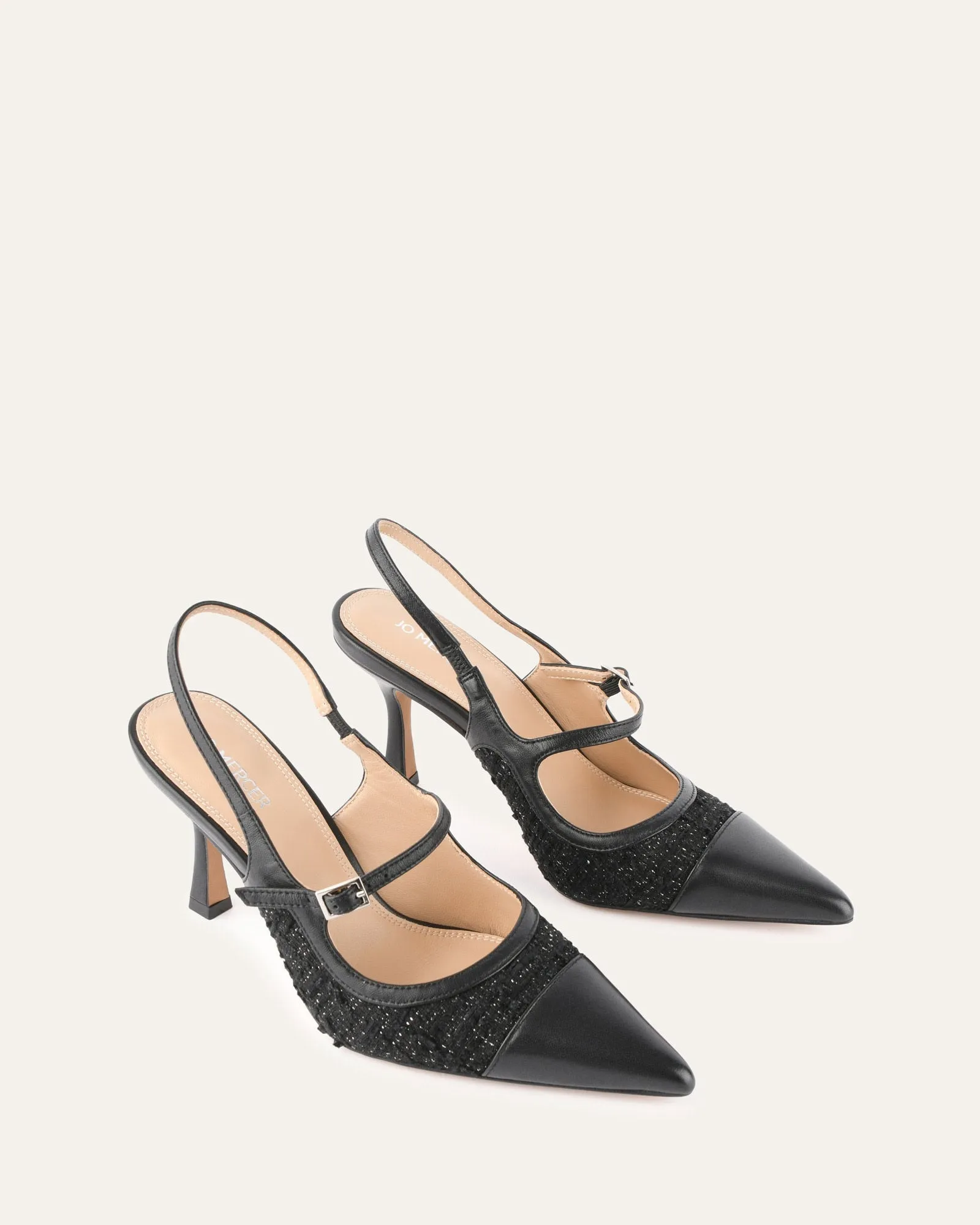 ASCOT HIGH HEELS BLACK TWEED Jo Mercer