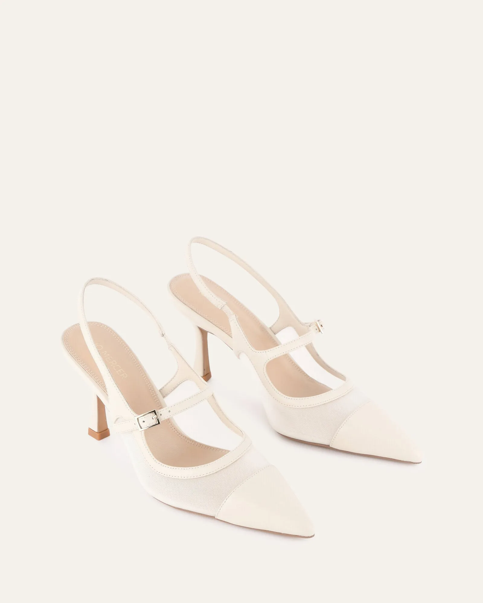 ASCOT HIGH HEELS OFF WHITE MESH Jo Mercer