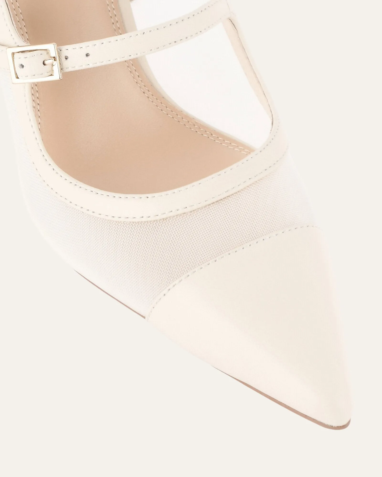 ASCOT HIGH HEELS OFF WHITE MESH Jo Mercer