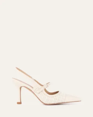 ASCOT HIGH HEELS OFF WHITE TWEED Jo Mercer