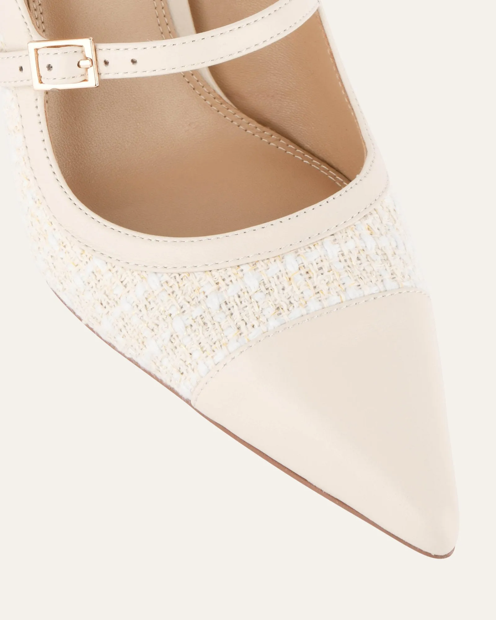 ASCOT HIGH HEELS OFF WHITE TWEED Jo Mercer
