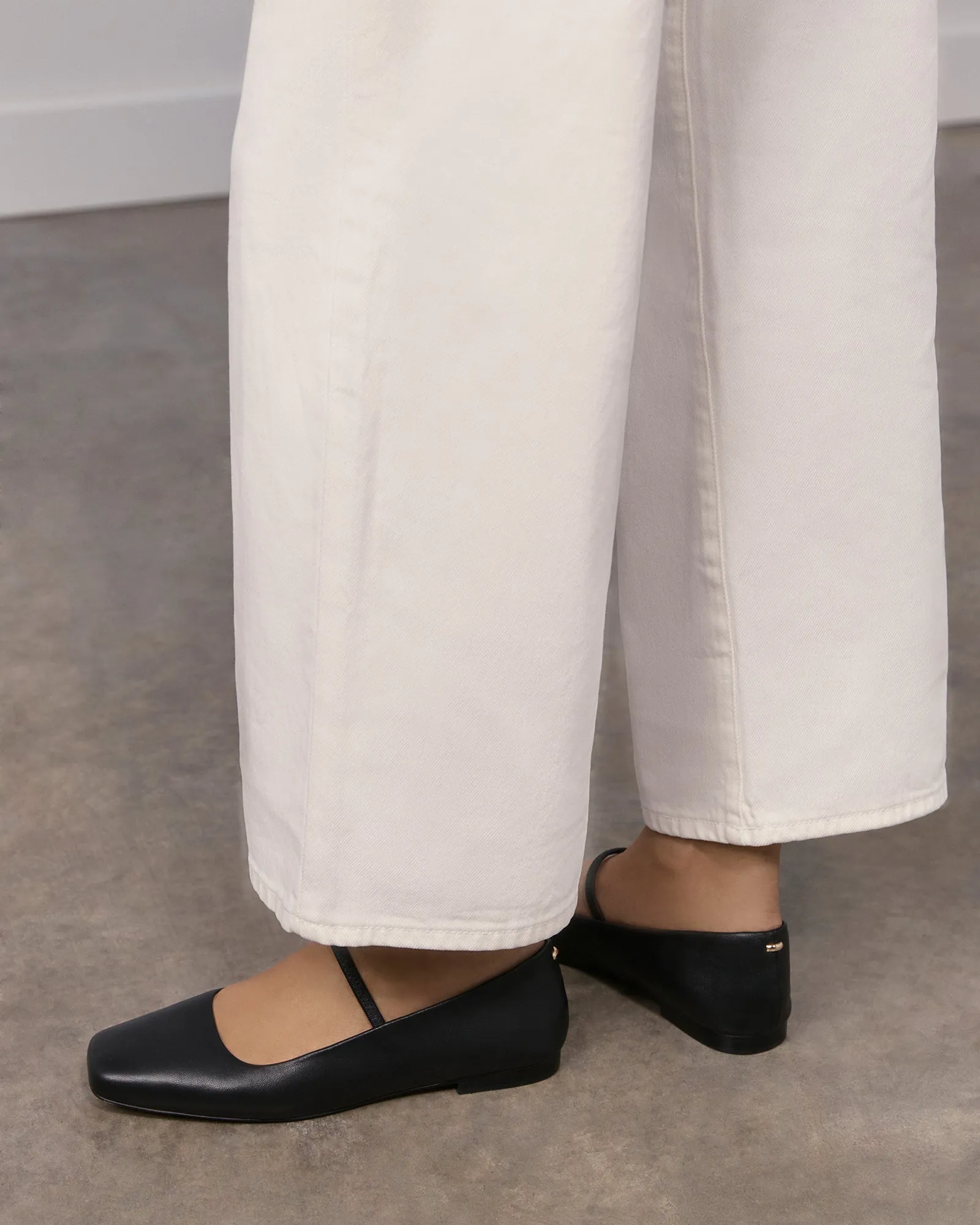 AVERY CASUAL FLATS BLACK LEATHER Jo Mercer