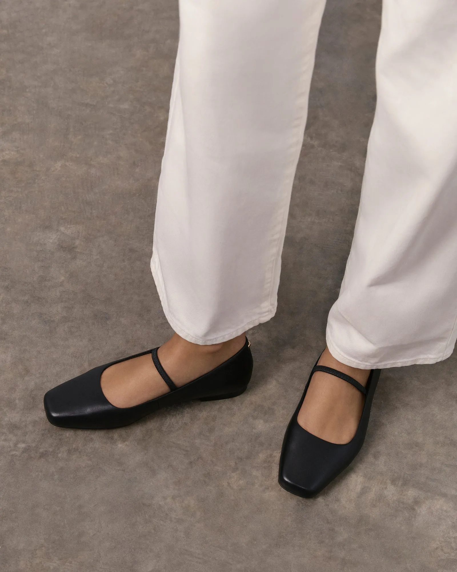 AVERY CASUAL FLATS BLACK LEATHER Jo Mercer
