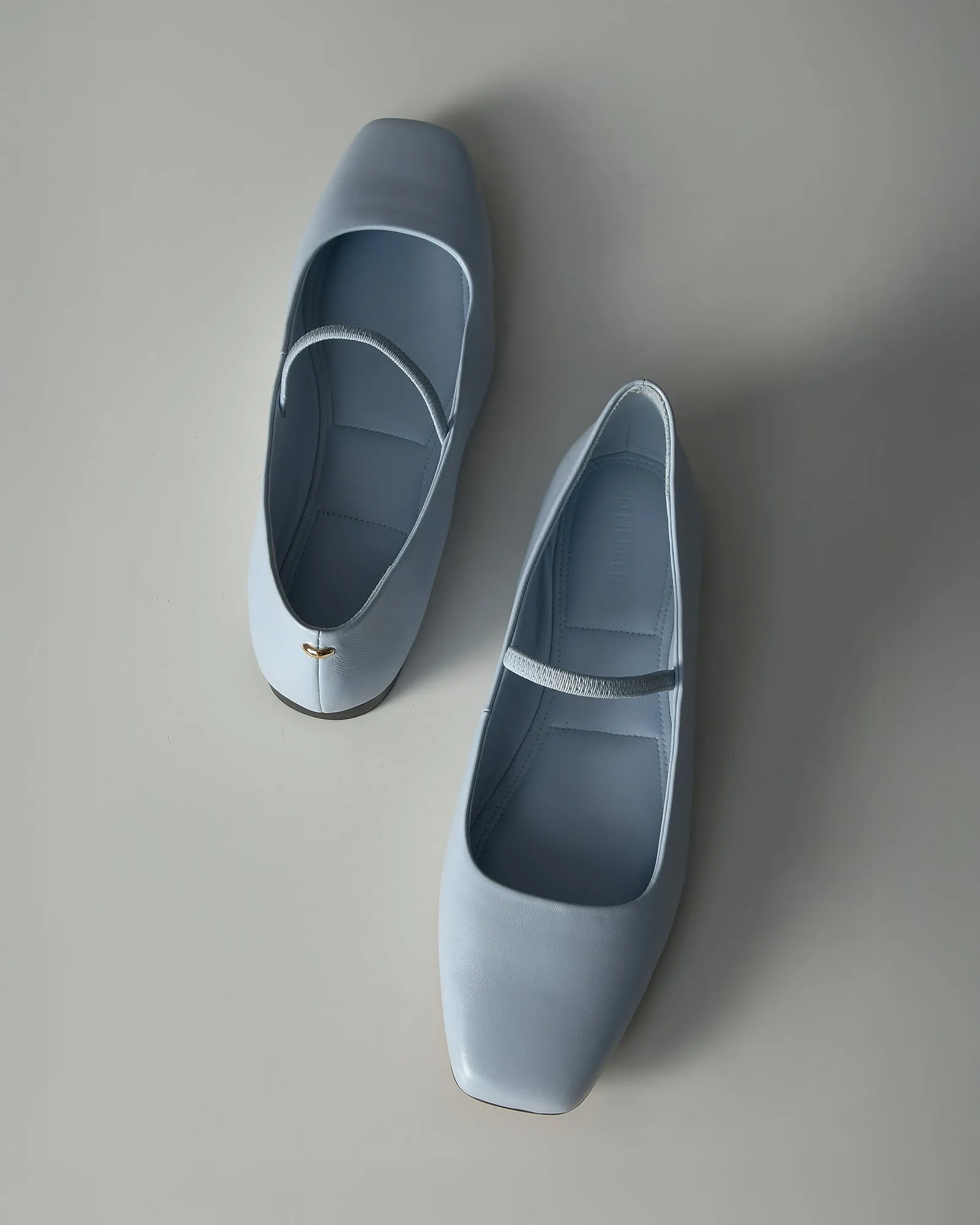 AVERY CASUAL FLATS MIST BLUE LEATHER Jo Mercer