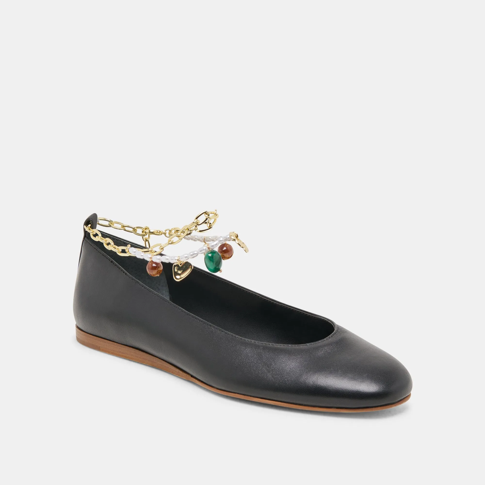 BAIDEN BALLET FLATS BLACK LEATHER Dolce Vita
