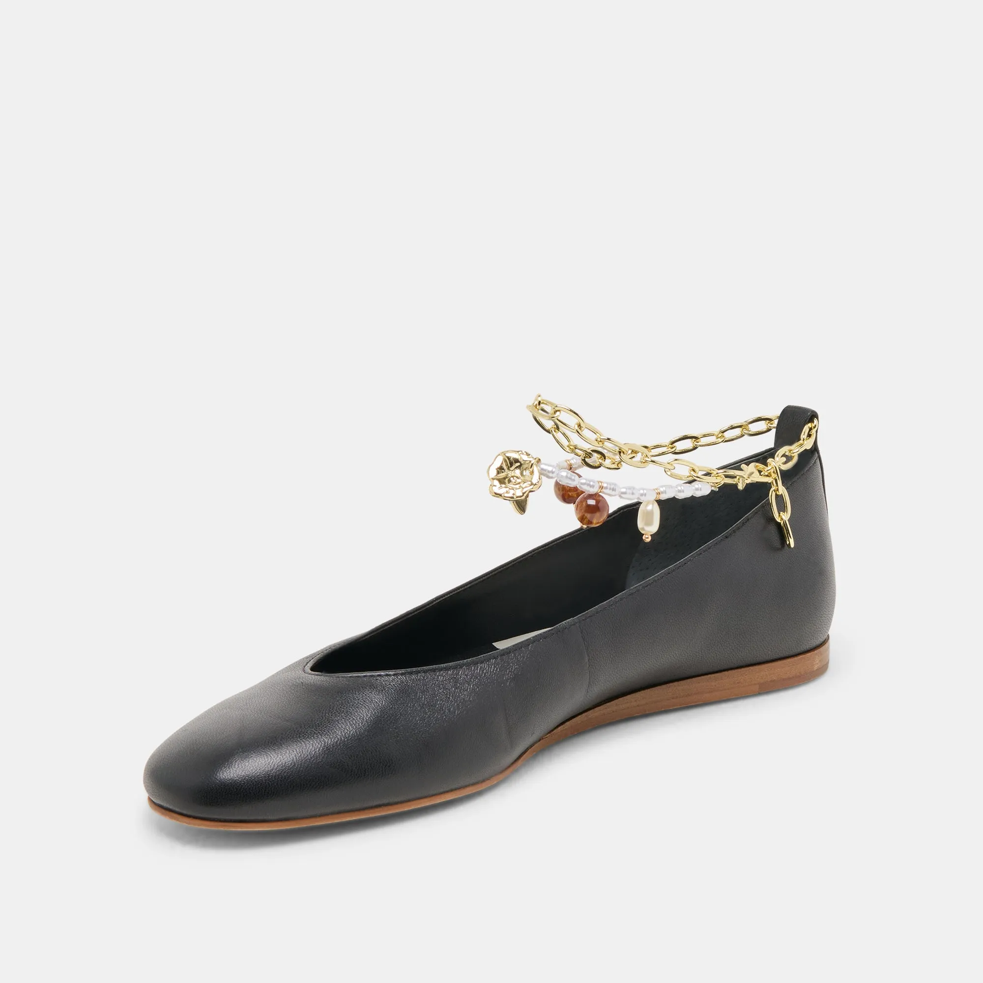 BAIDEN BALLET FLATS BLACK LEATHER Dolce Vita