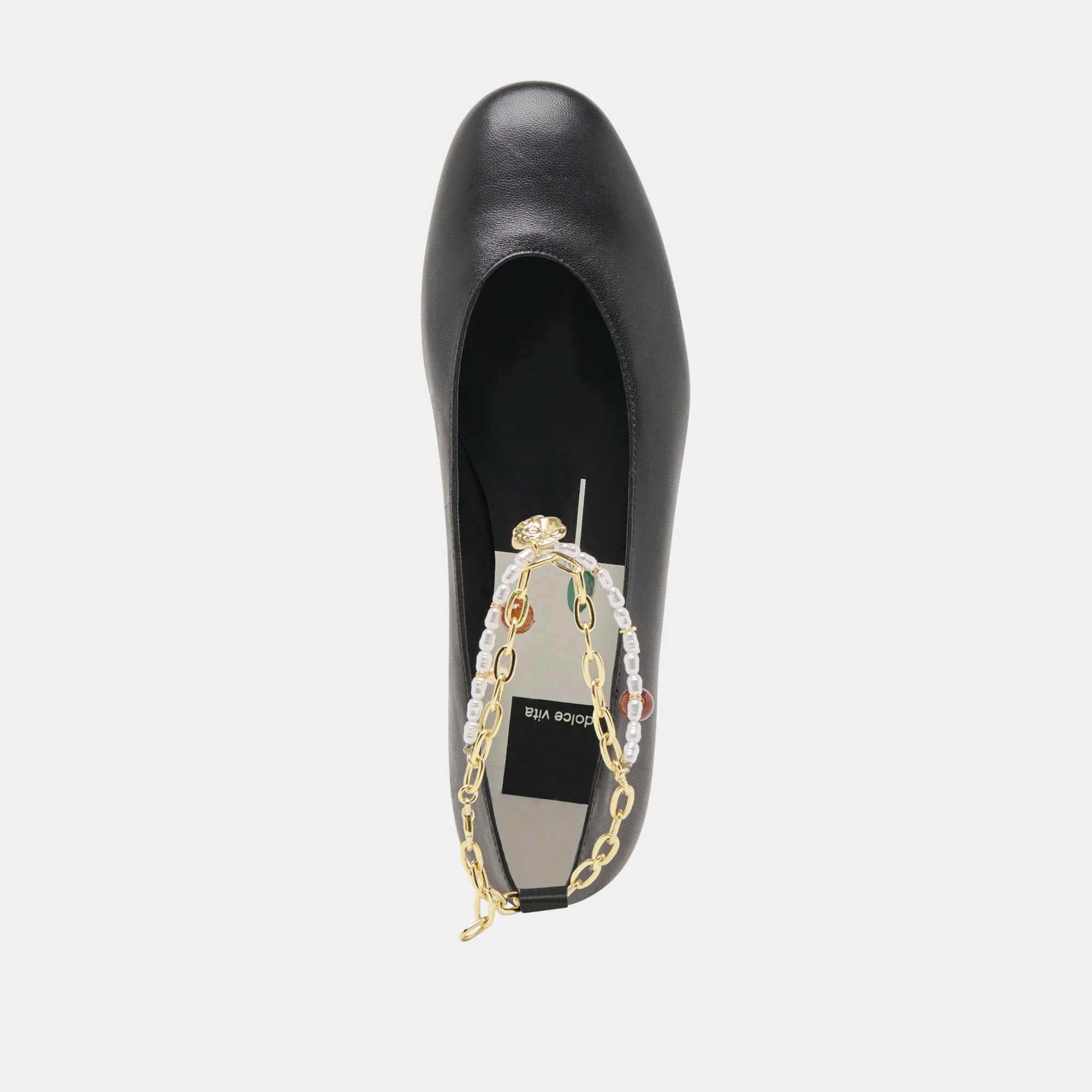 BAIDEN BALLET FLATS BLACK LEATHER Dolce Vita