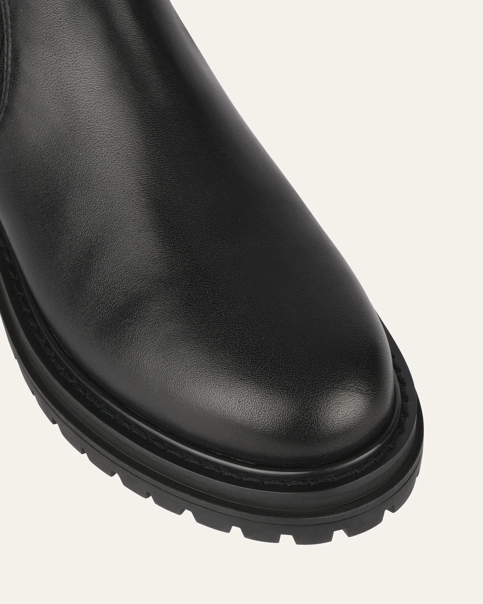 BERTIE FLAT ANKLE BOOTS BLACK LEATHER Jo Mercer