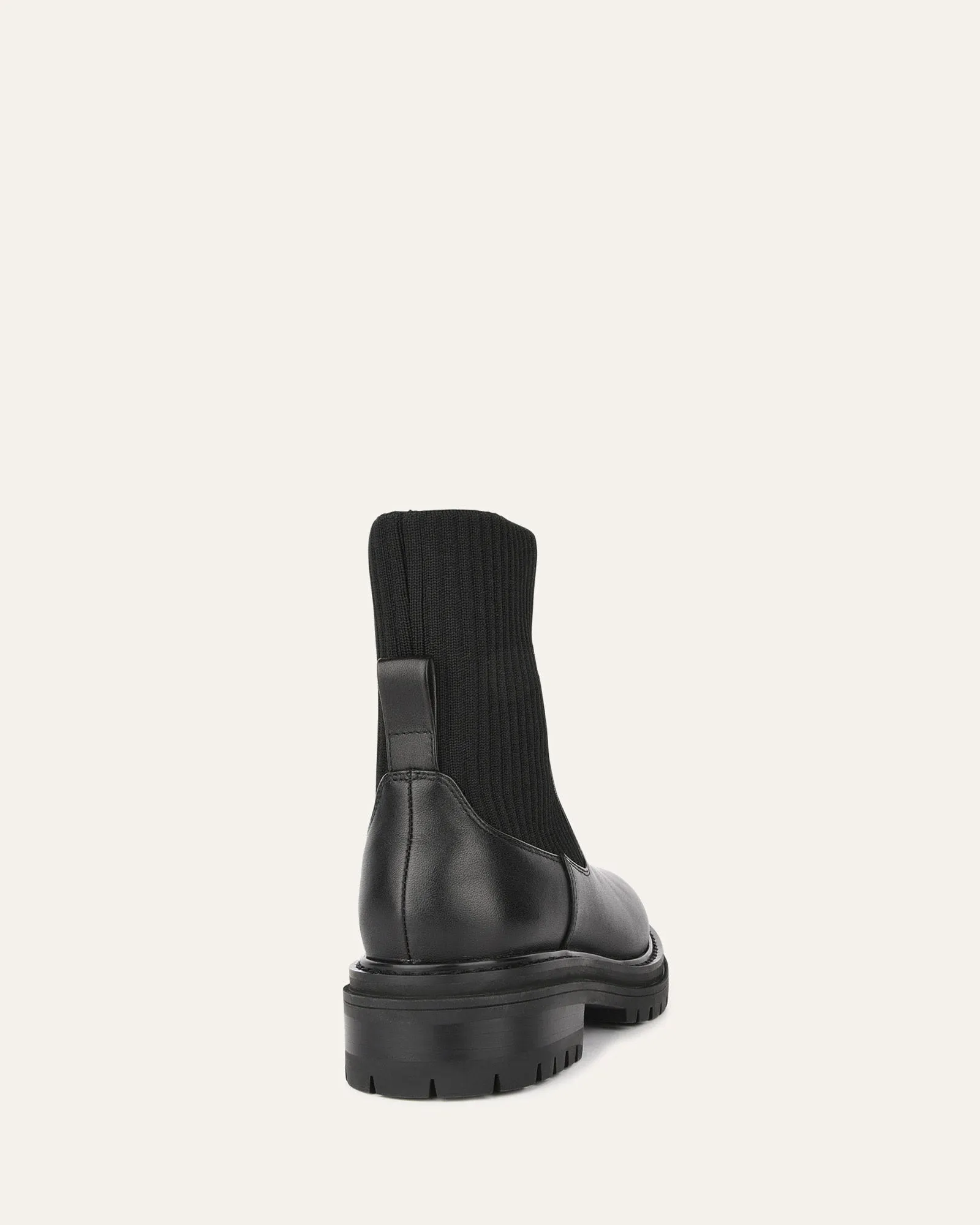 BERTIE FLAT ANKLE BOOTS BLACK LEATHER Jo Mercer