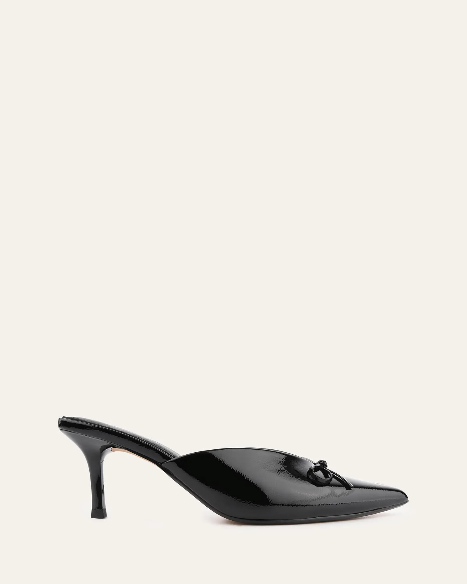 BETSY MID HEELS BLACK CRINKLE PATENT Jo Mercer