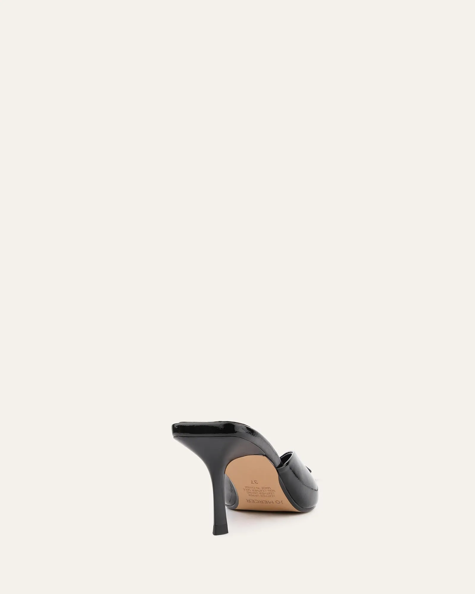 BETSY MID HEELS BLACK CRINKLE PATENT Jo Mercer