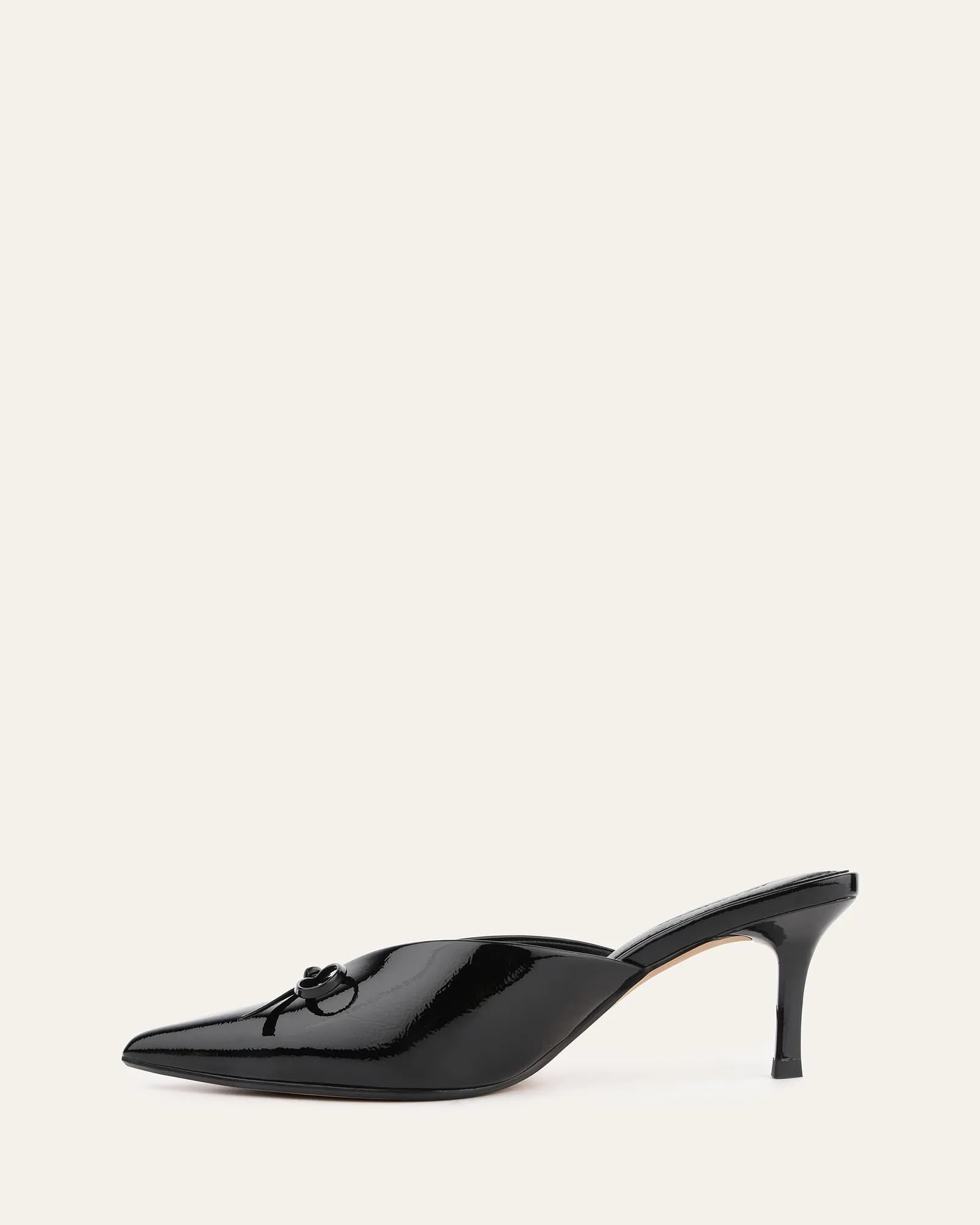 BETSY MID HEELS BLACK CRINKLE PATENT Jo Mercer