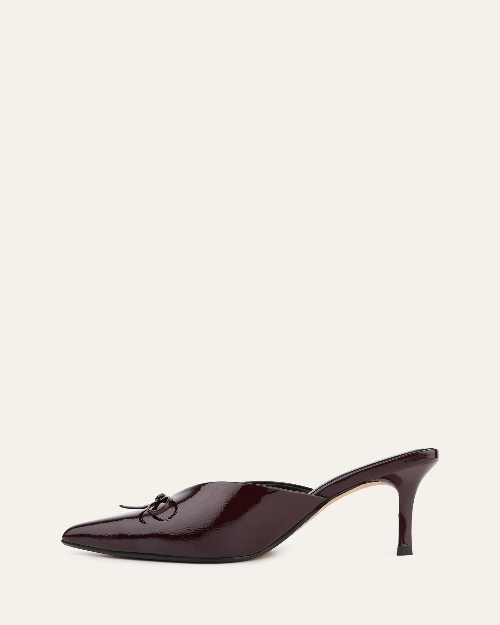 BETSY MID HEELS MERLOT CRINKLE PATENT Jo Mercer