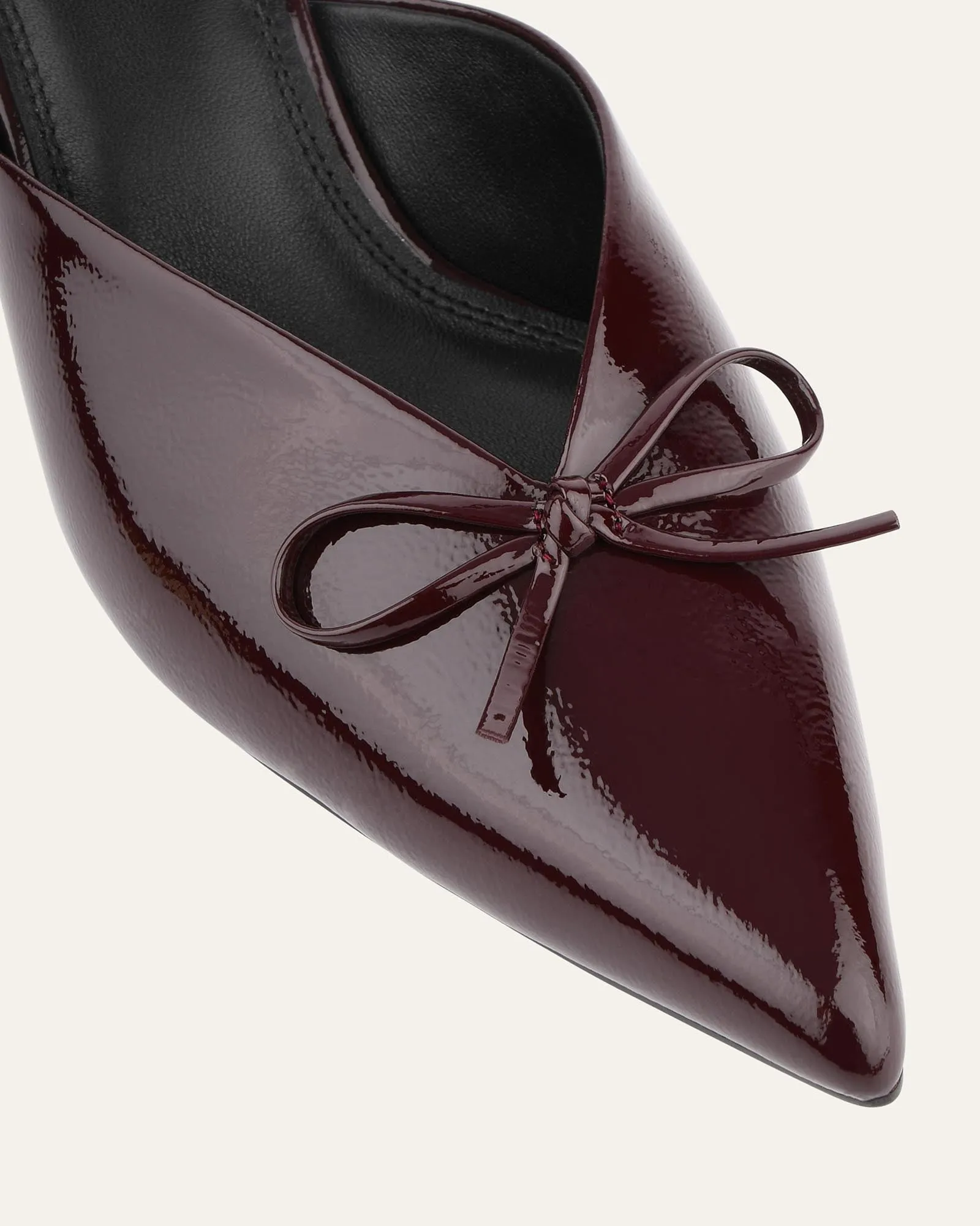 BETSY MID HEELS MERLOT CRINKLE PATENT Jo Mercer