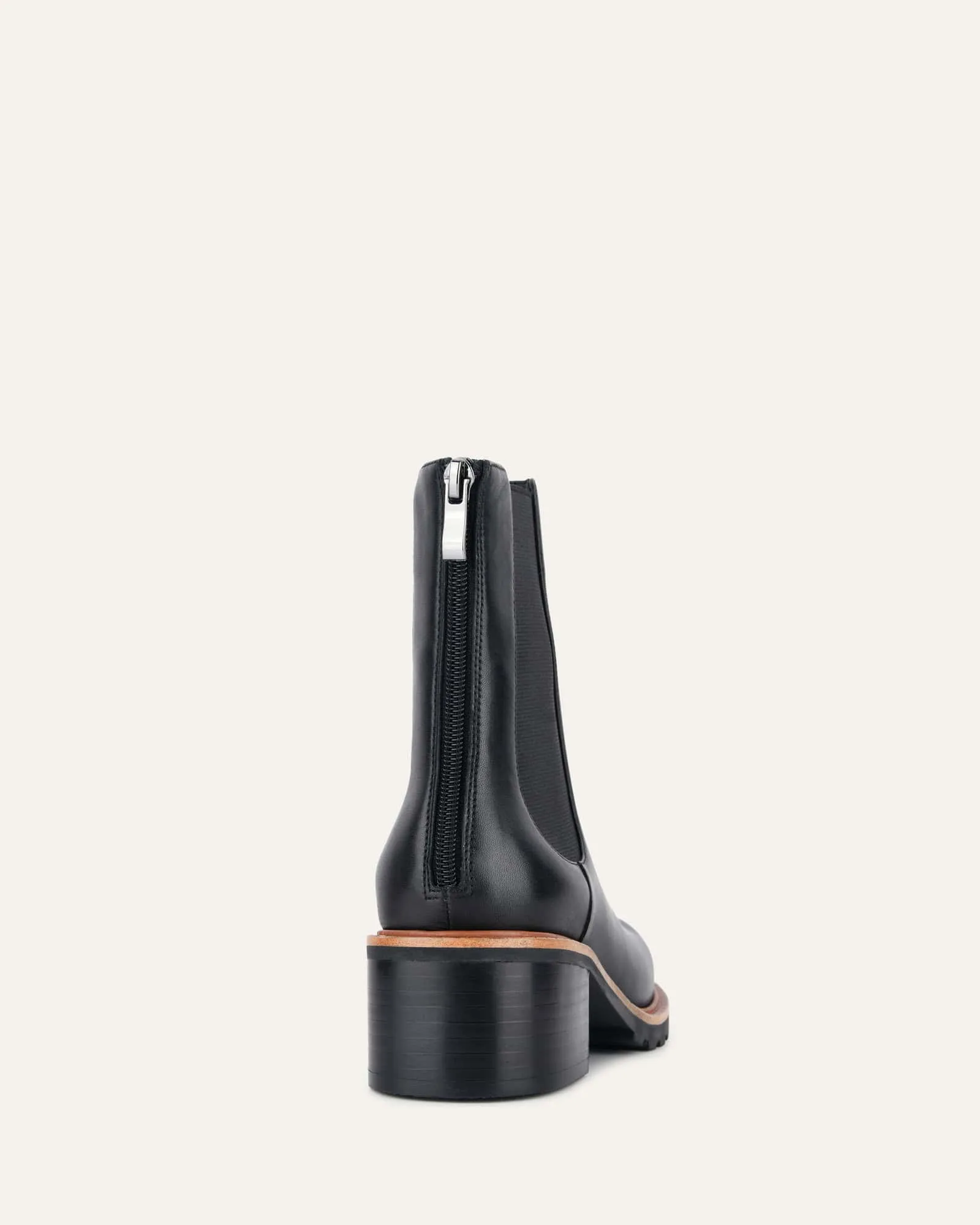 BEVERLEY MID ANKLE BOOTS BLACK LEATHER Jo Mercer