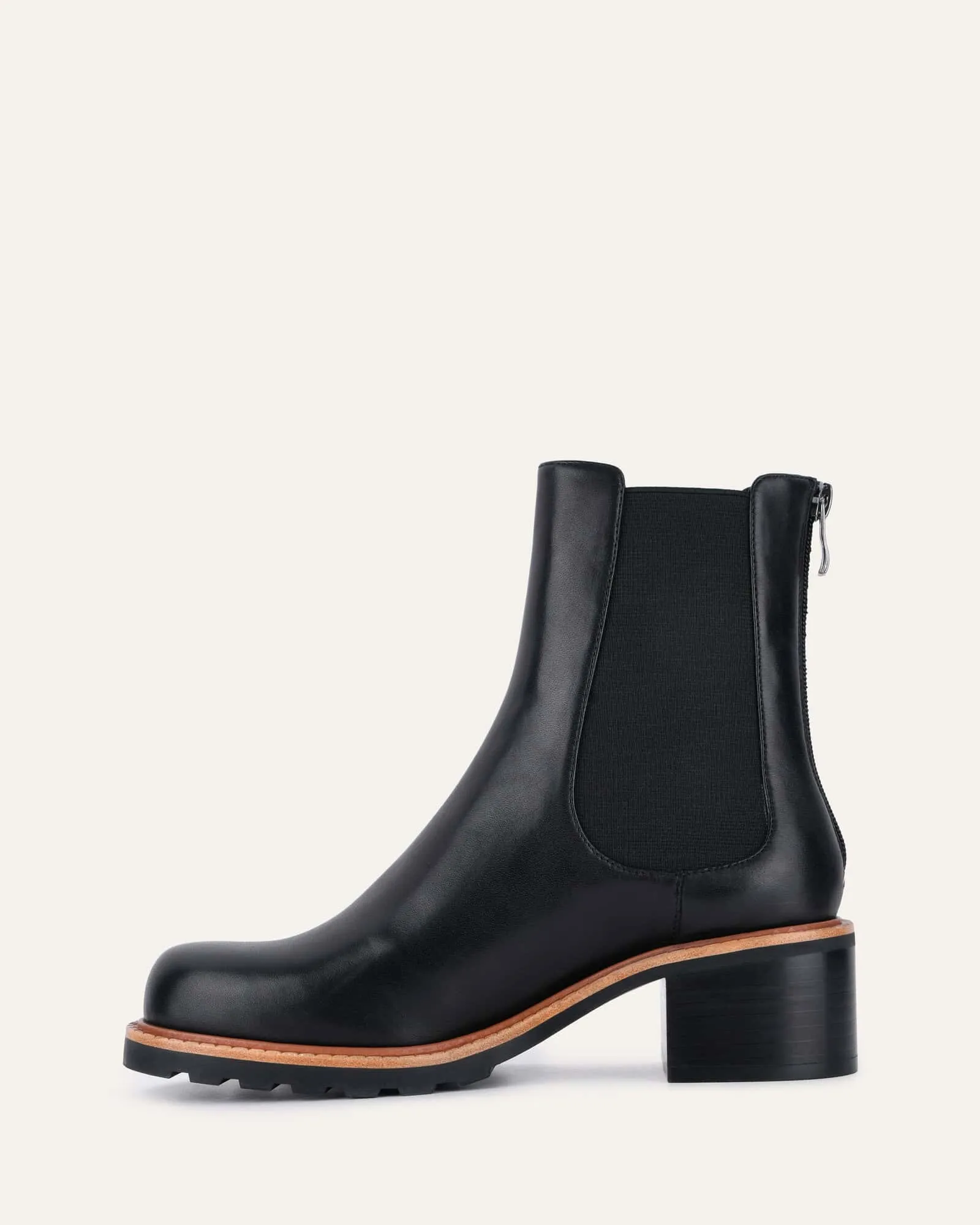 BEVERLEY MID ANKLE BOOTS BLACK LEATHER Jo Mercer