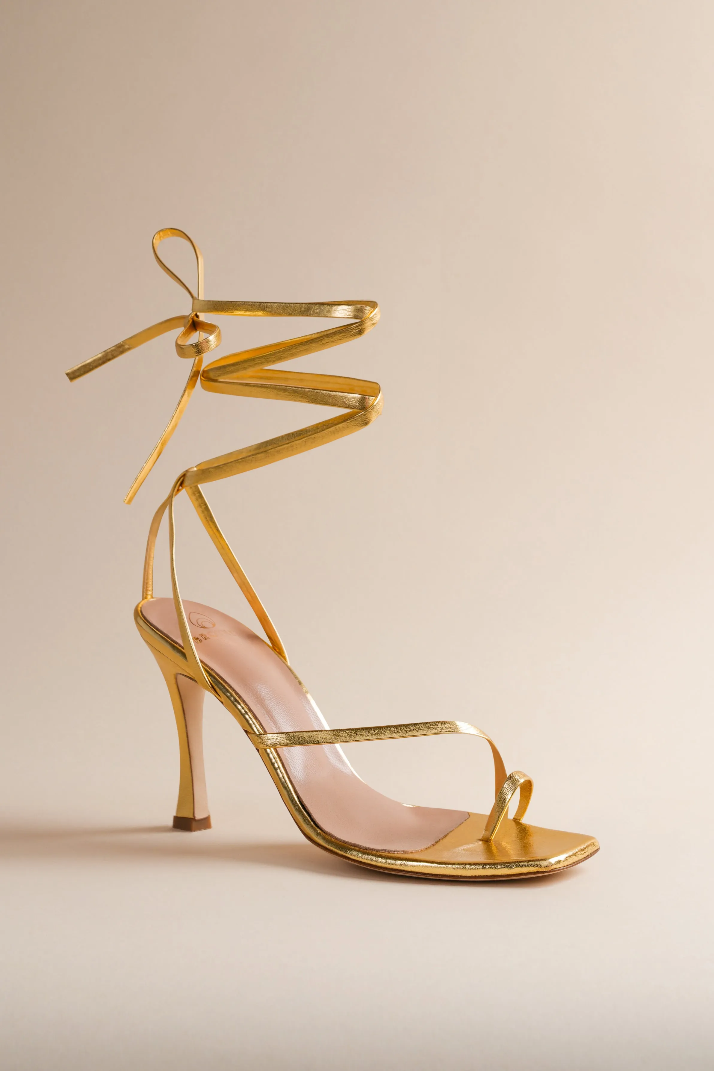 Bike Shoe in Gold Brother Vellies