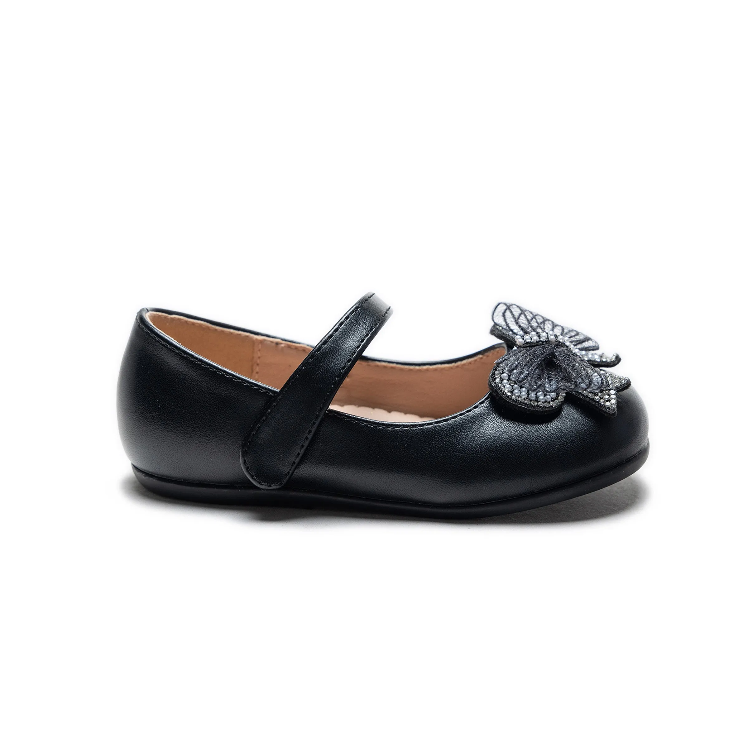 Black Charlotte Ribbon Flats